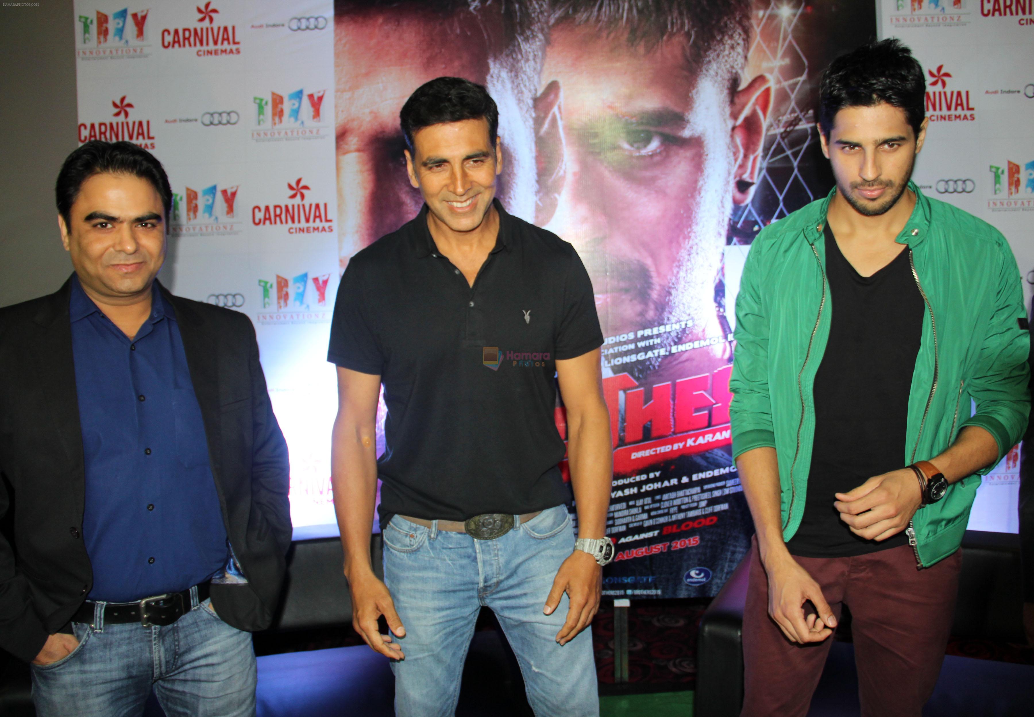 Carnival Cinemas hosted the press conference of film Brothers with Akshay Kumar and Siddharth Malhotra in Indore on 1st Aug