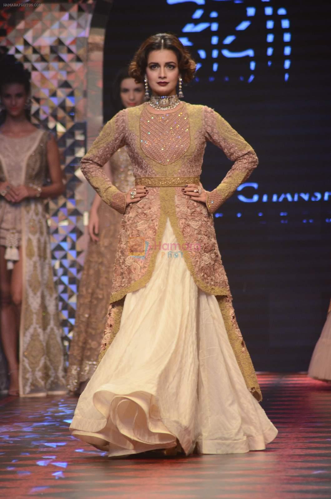 Dia Mirza walk the ramp for IIJW 2015 Day 3 on 5th Aug 2015