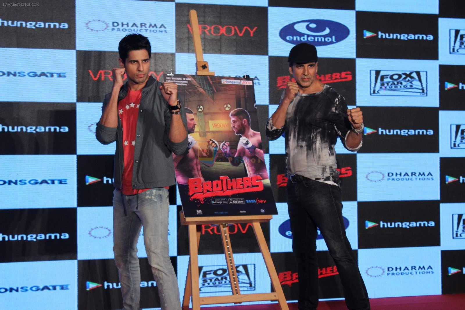 Akshay Kumar, Sidharth Malhotra at the Trailor launch of brothers  on 5th Aug 2015