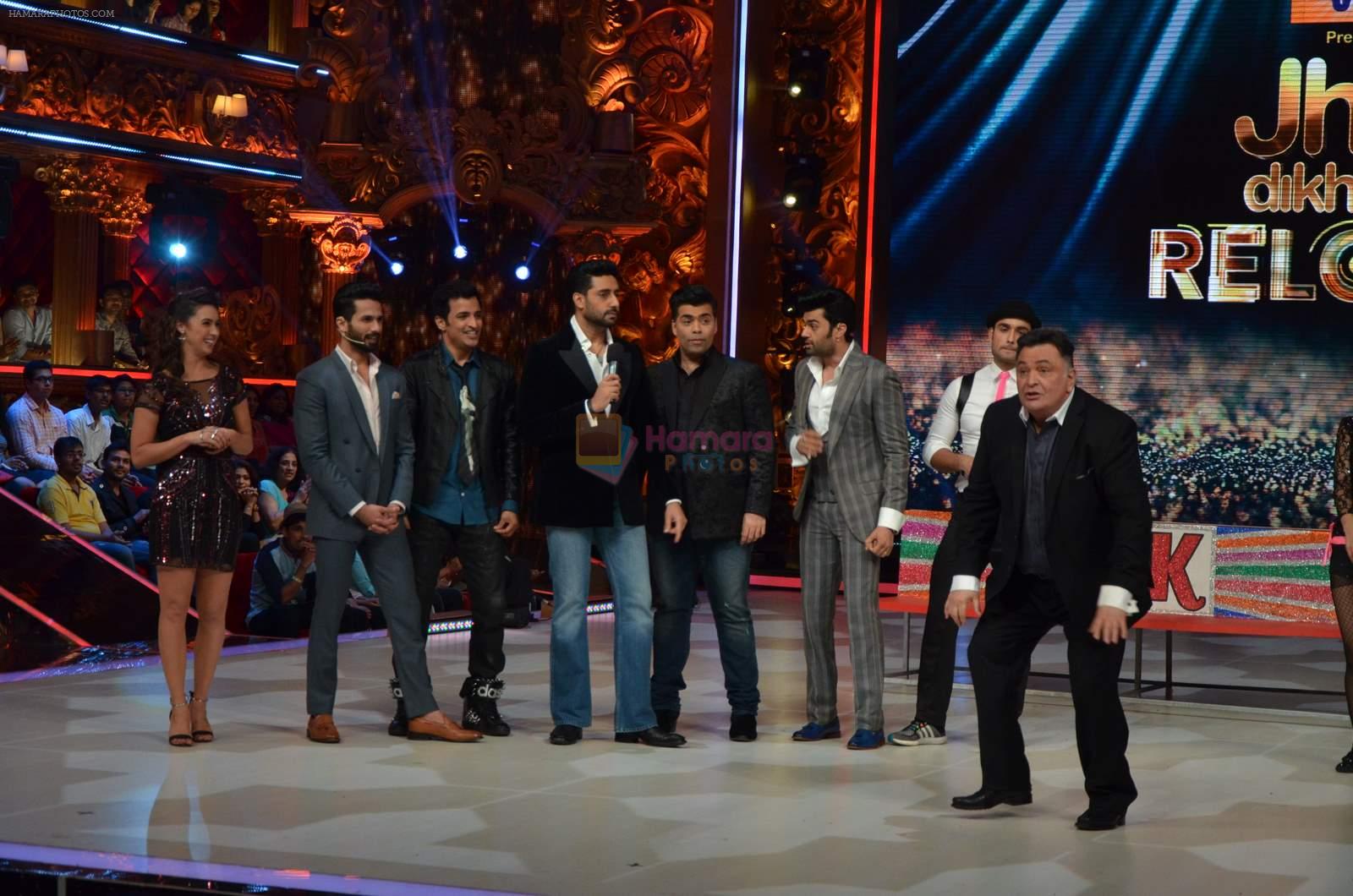 Abhishek Bachchan and Rishi Kapoor on the sets of Jhalak Dikhlaajaa on 5th Aug 2015