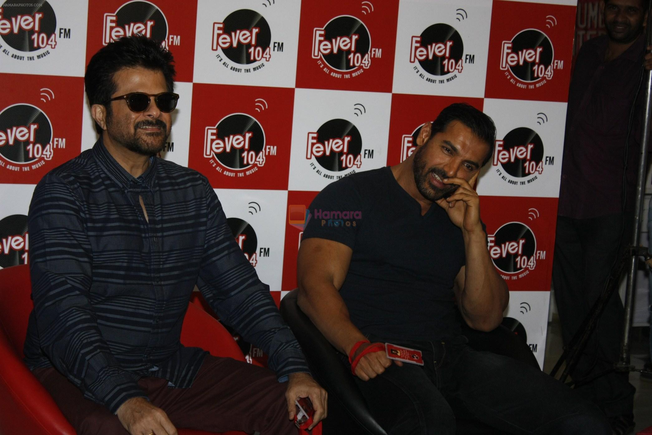 John Abraham, Anil Kapoor at Welcome Back Promotion at Fever 104 fm on 6th Aug 2015