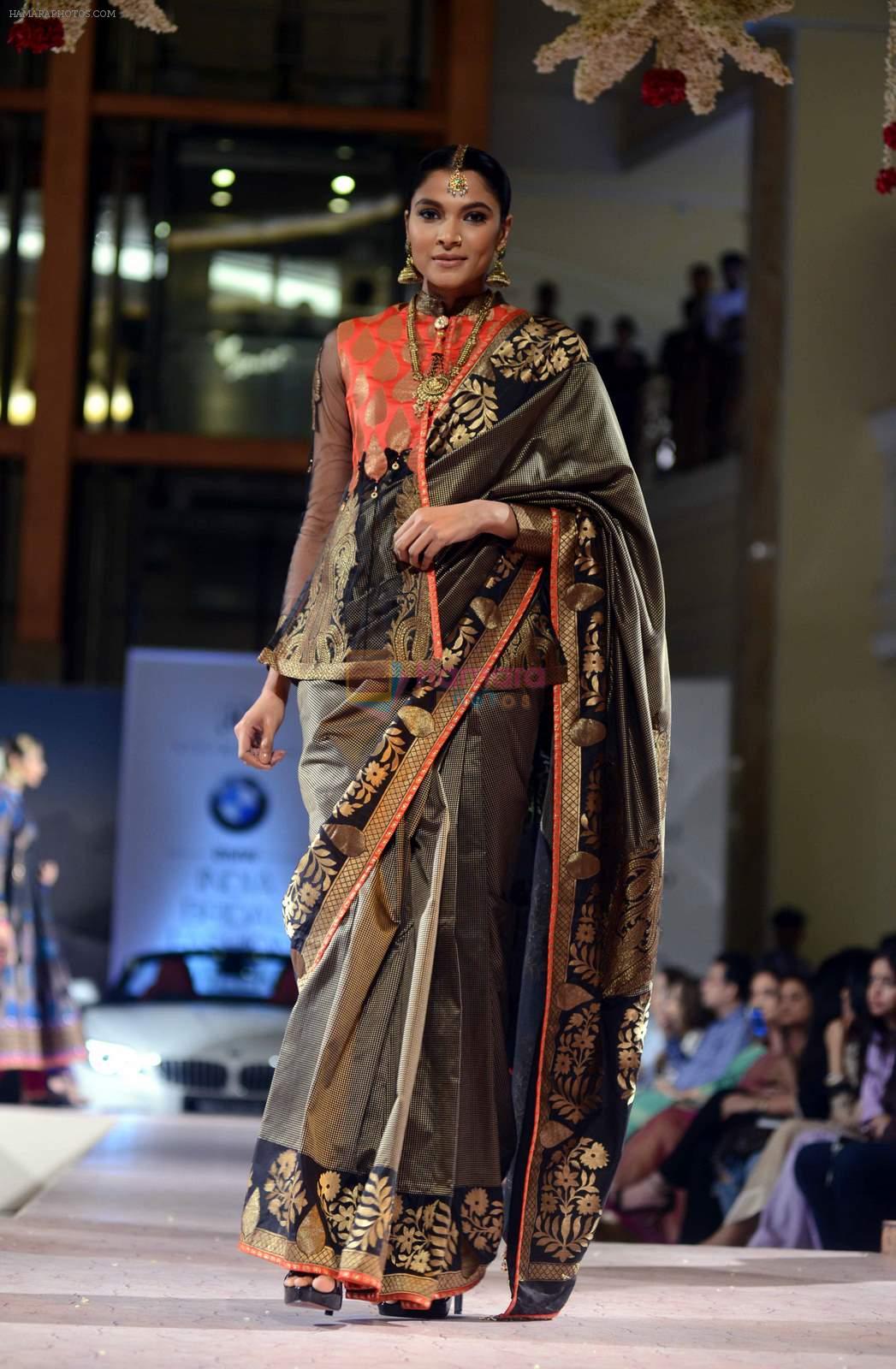 Model walk the ramp for Ashima Leena Show at India Bridal Week on 8th Aug 2015