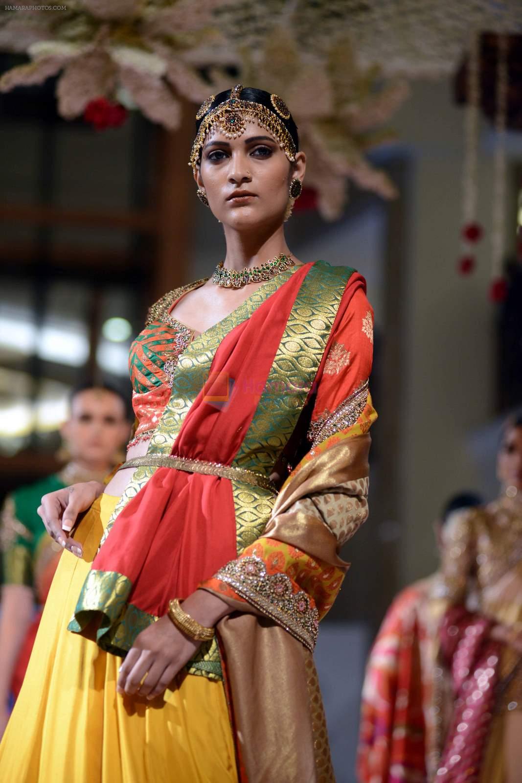 Model walk the ramp for Ashima Leena Show at India Bridal Week on 8th Aug 2015