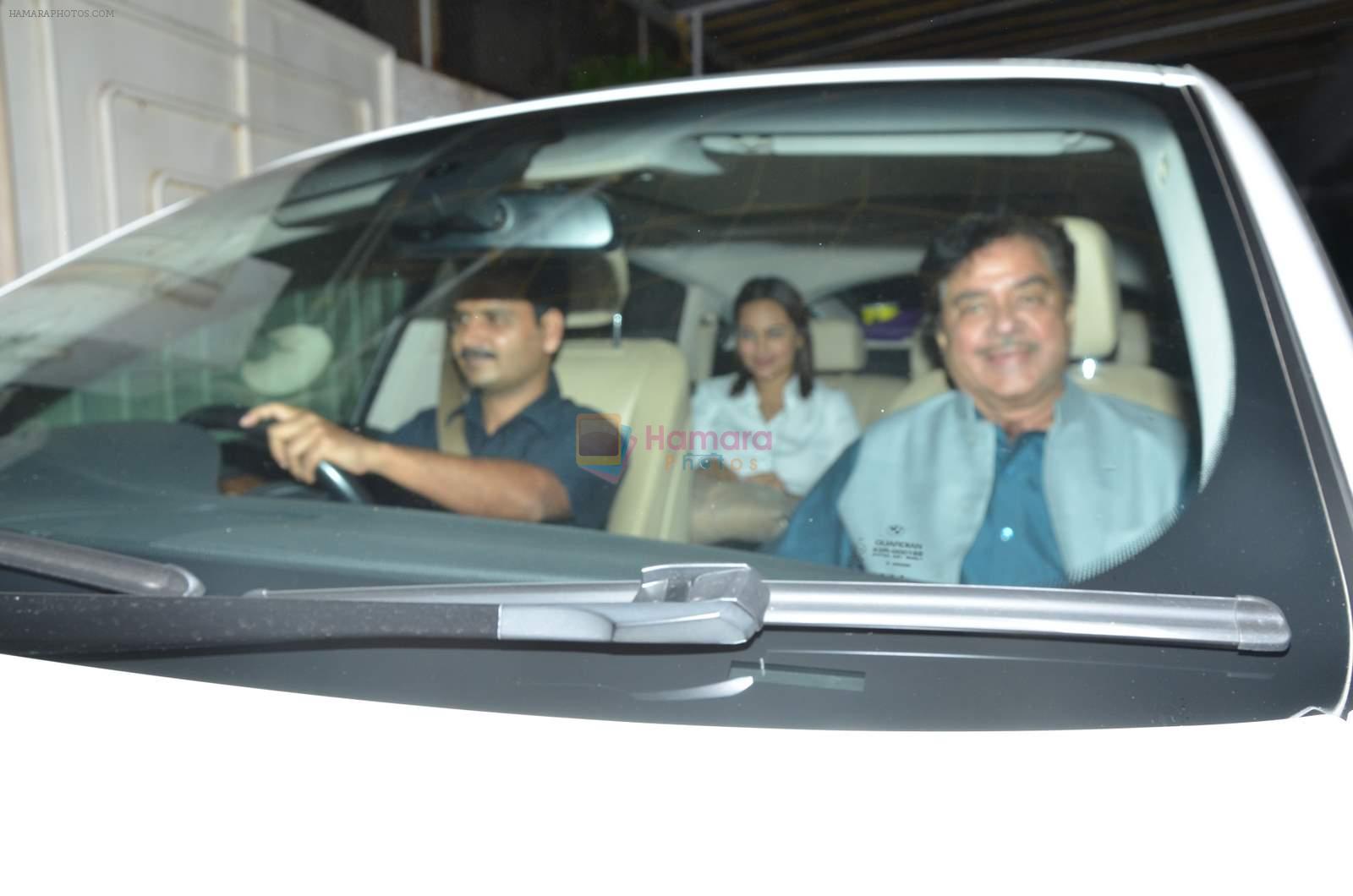 Sonakshi Sinha, Shatrughan Sinha at Brothers screening in Sunny Super Sound on 13th Aug 2015