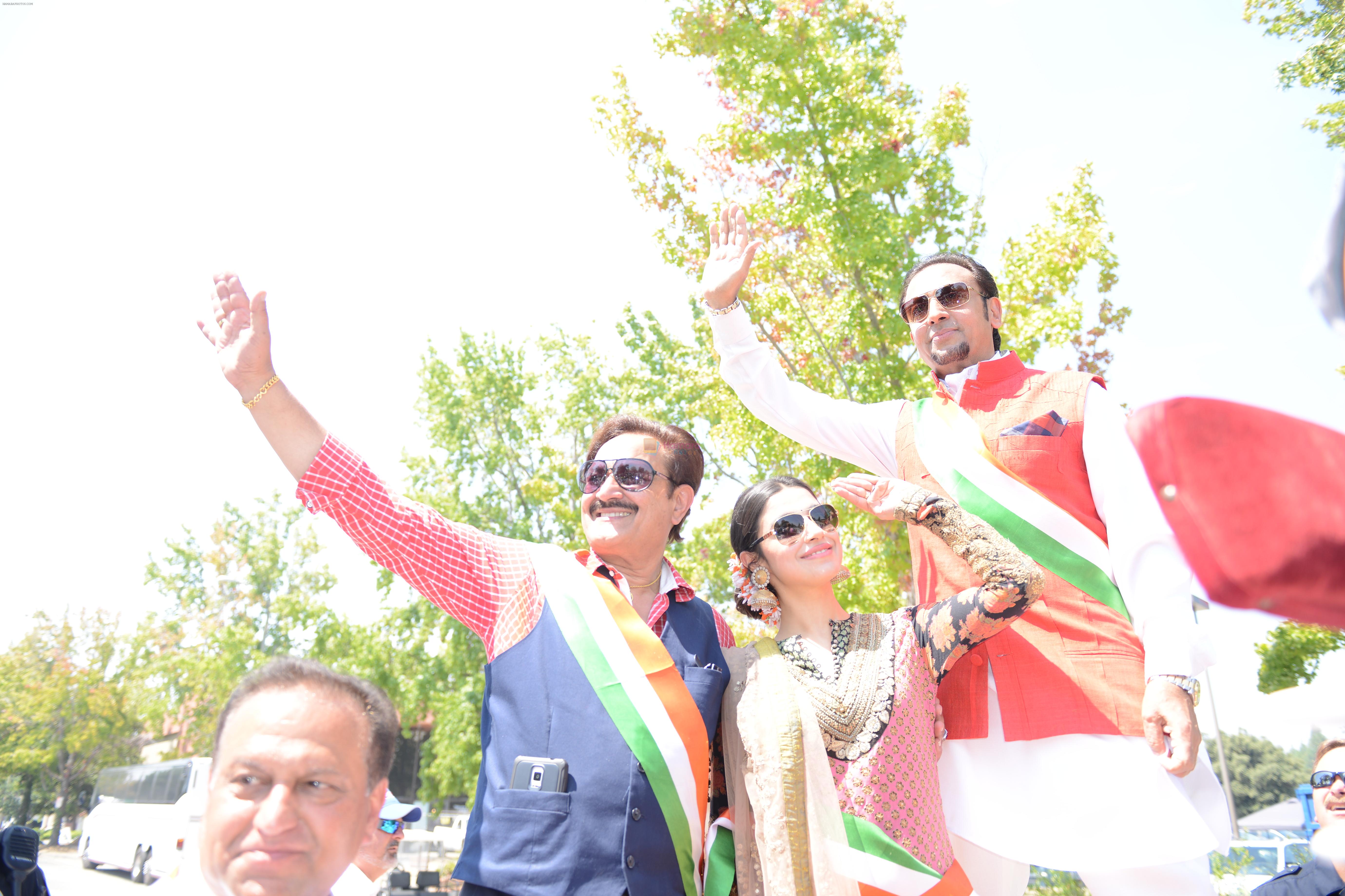 Divya Khosla Kumar spotted in Sabyasachi at a flag hoisting ceremony in SAN FRANCISCO