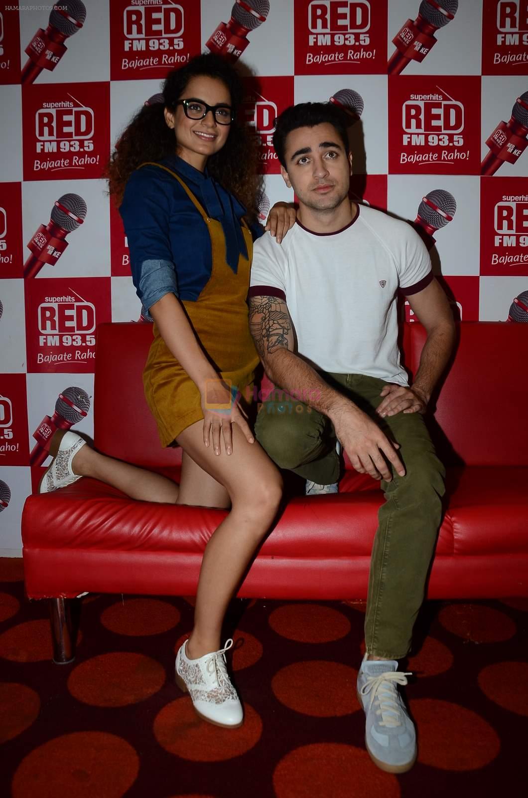 Imran Khan, Kangana Ranaut on the sets of Red FM in lower Parel on 18th Aug 2015