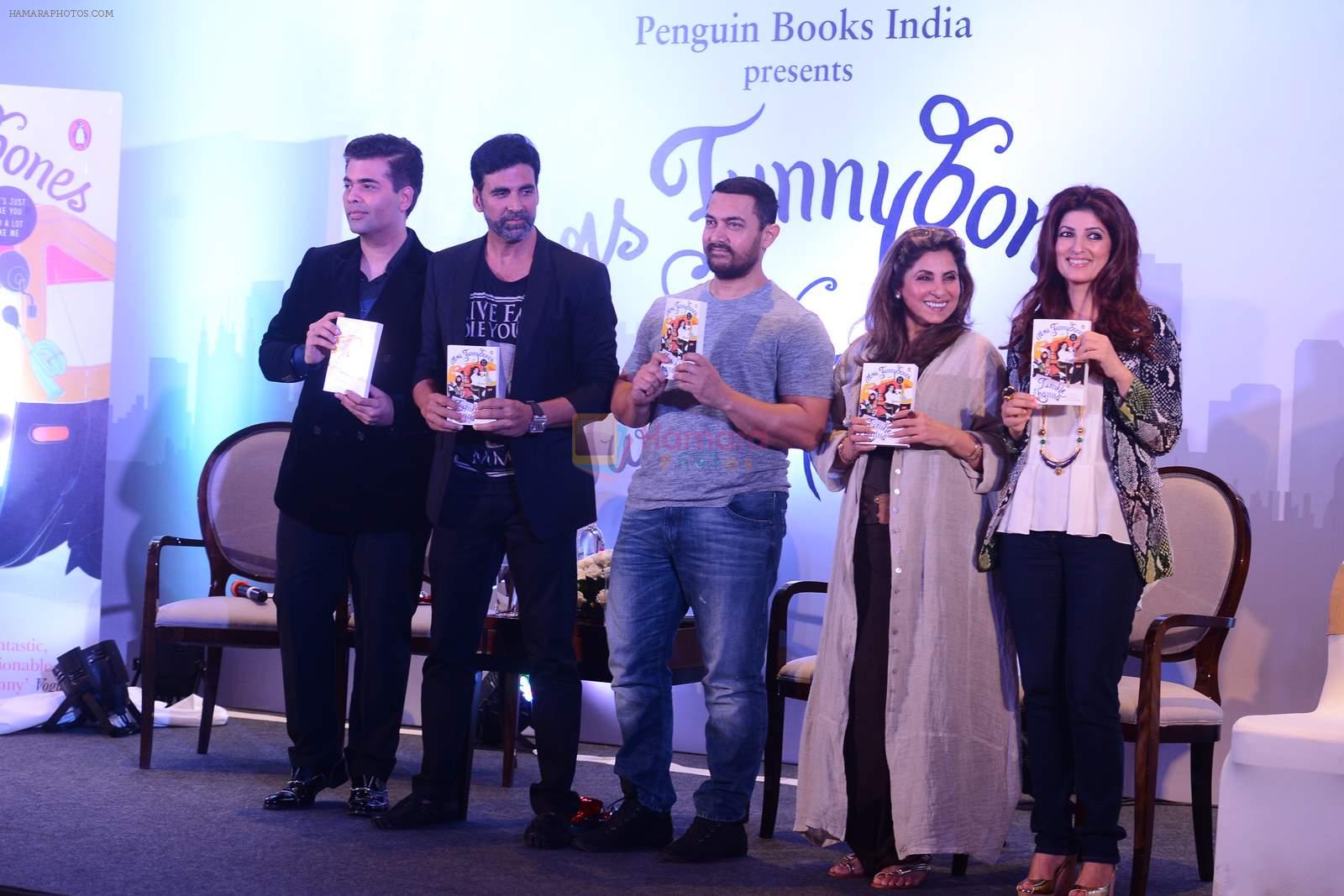 Karan Johar, Akshay Kumar, Dimple Kapadia, Aamir Khan, Twinkle Khanna at Twinkle's book launch in J W marriott on 18th Aug 2015