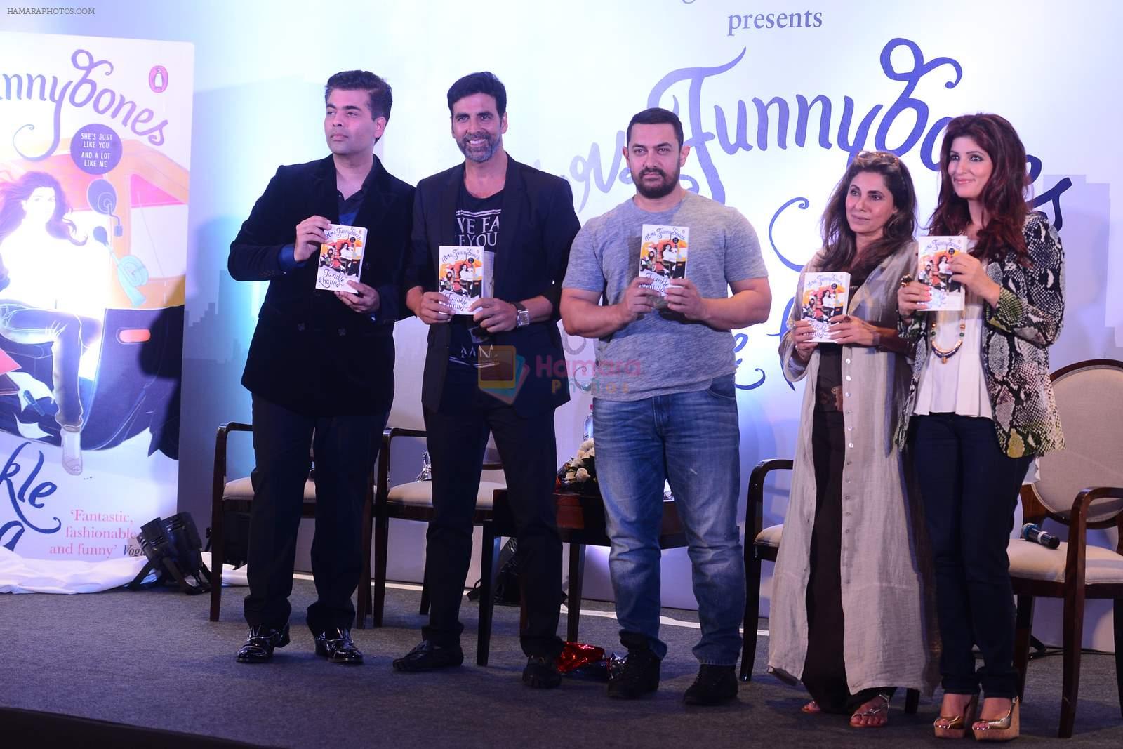 Karan Johar, Akshay Kumar, Dimple Kapadia, Aamir Khan, Twinkle Khanna at Twinkle's book launch in J W marriott on 18th Aug 2015