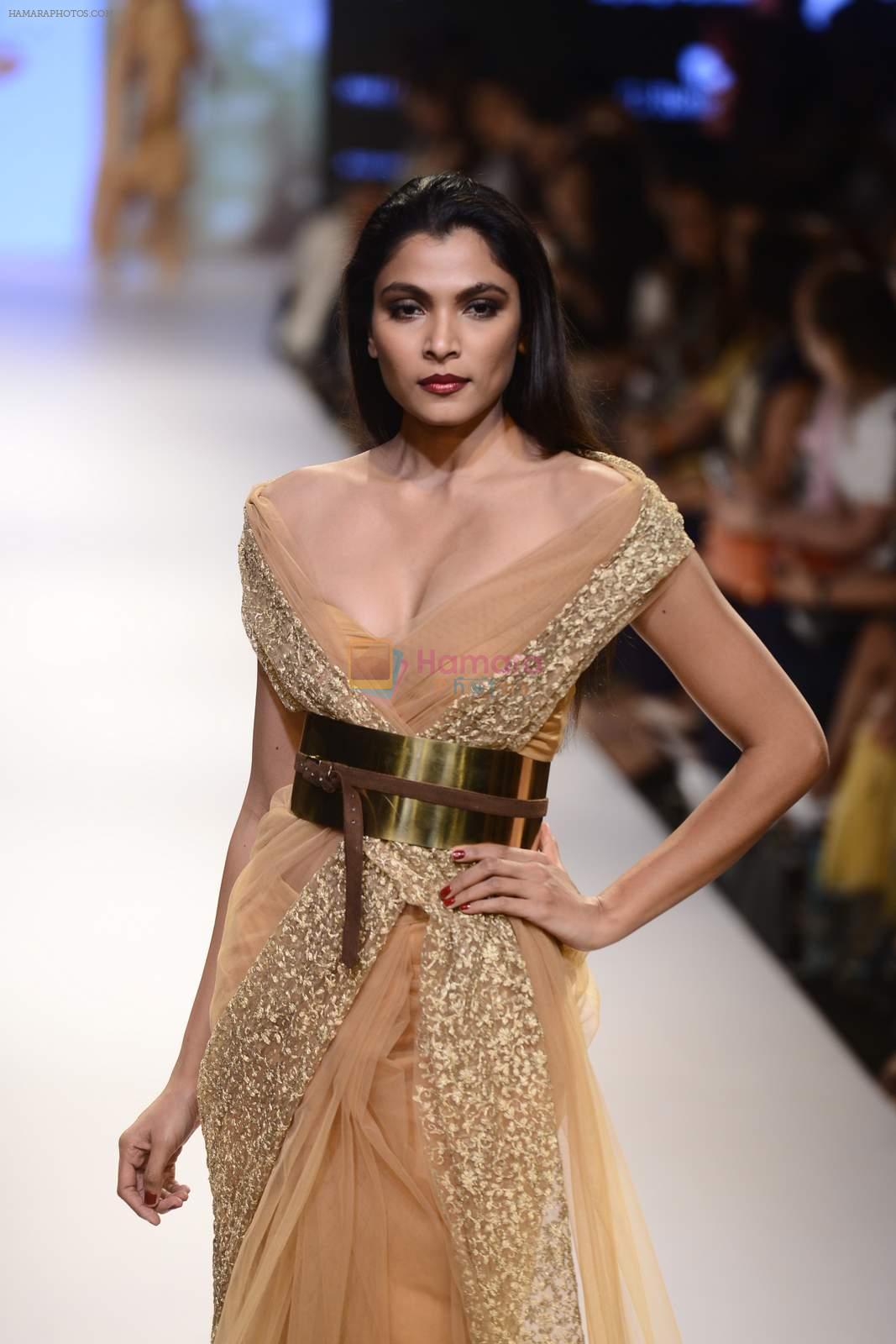 Model walk the ramp for Nikhil Thampi Show on day 1 of LIFW on 26th Aug 2015