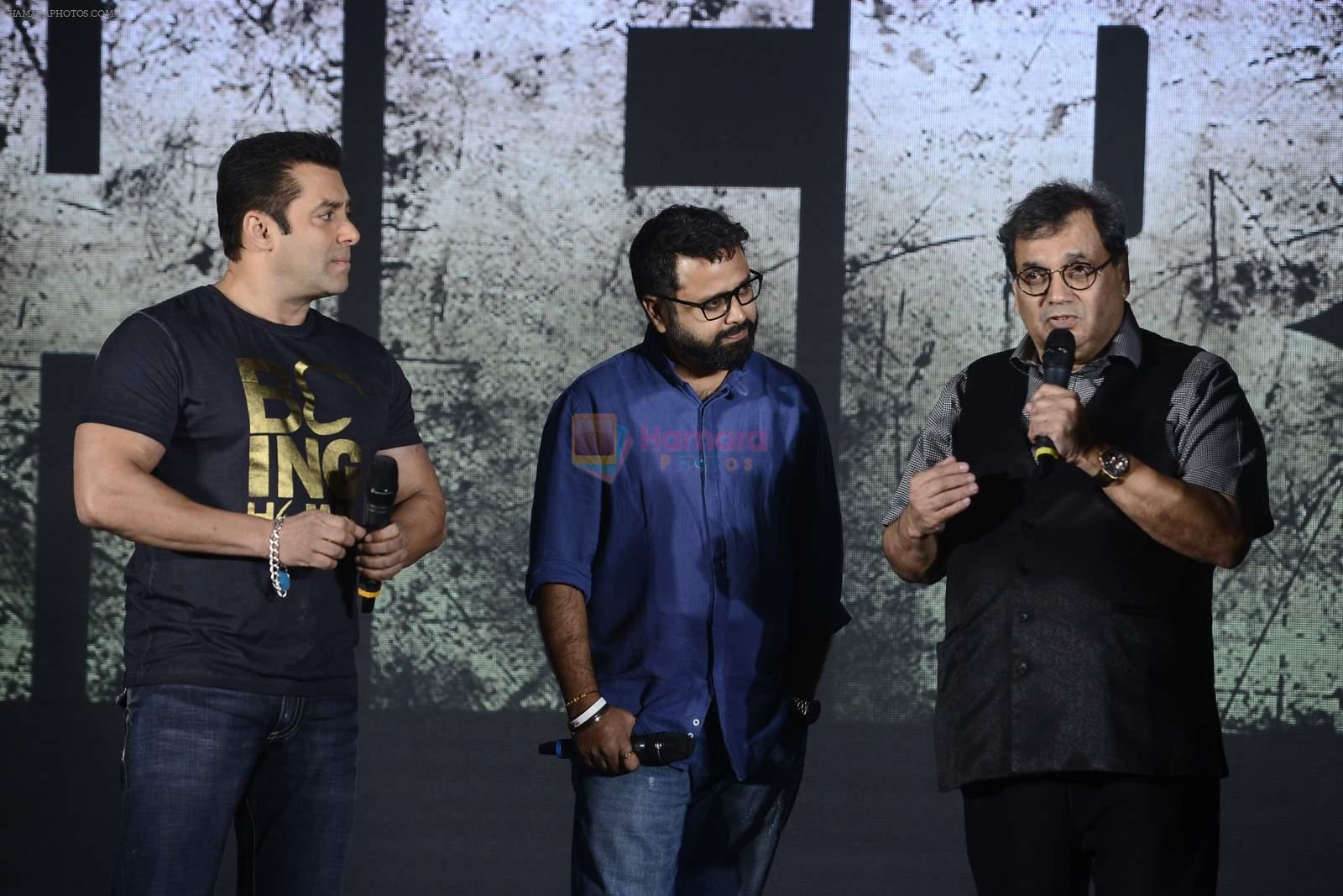 Salman Khan, Nikhil Advani, Subhash Ghai at Hero music launch in Taj Lands End on 6th Sept 2015