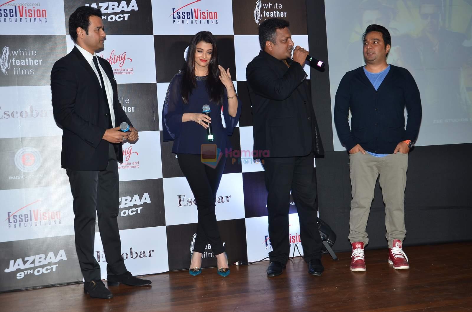 Aishwarya Rai Bachchan, Rohit Roy, Sanjay Gupta, Ahmed Khan at Jasbaa song launch in Escobar on 7th Sept 2015