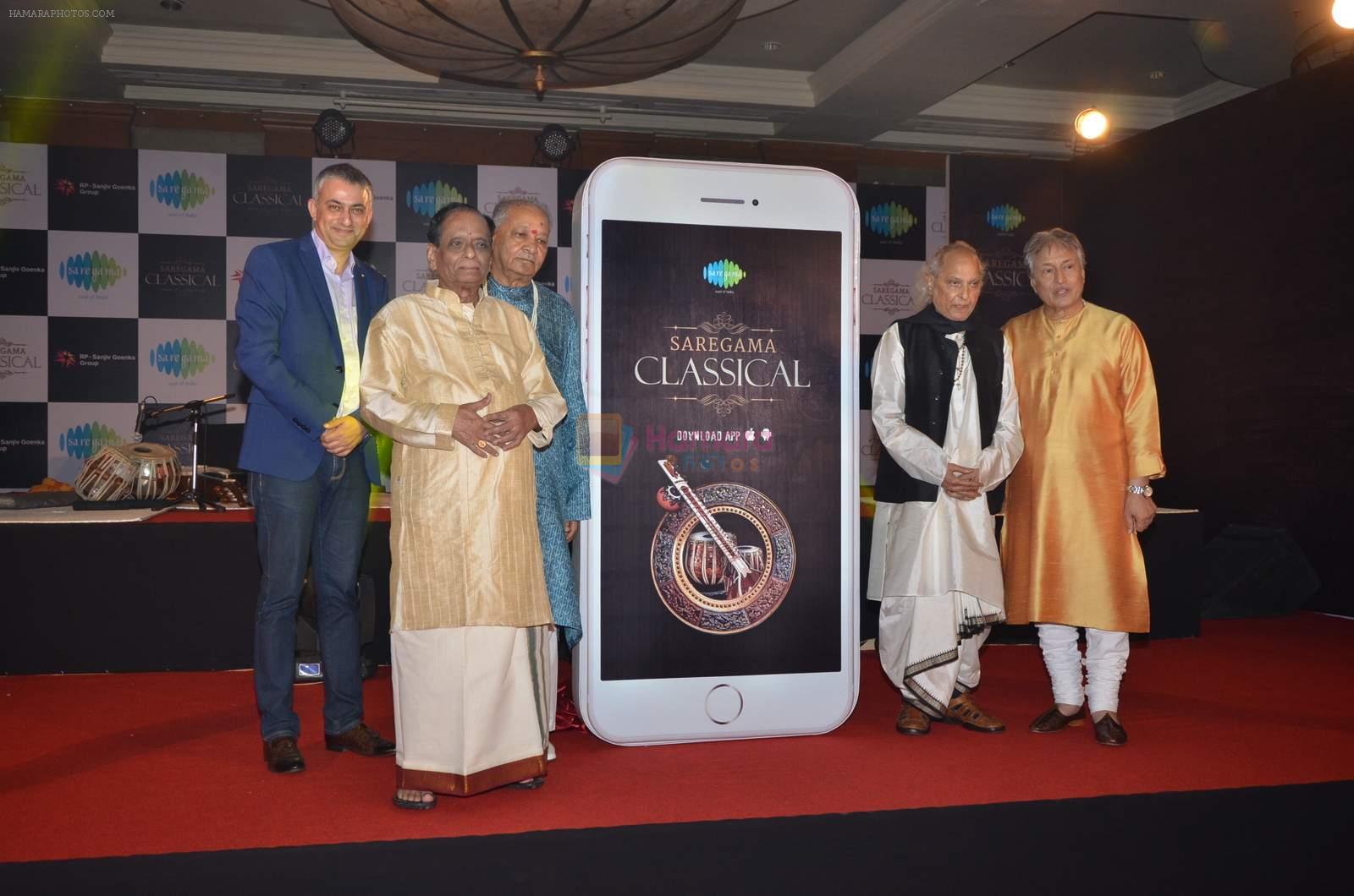 Amjad Ali Khan, Pandit Jasraj, Balamurlikrishna, at Classical app of SAREGAMA launch in J W Marriott on 15th Sept 2015