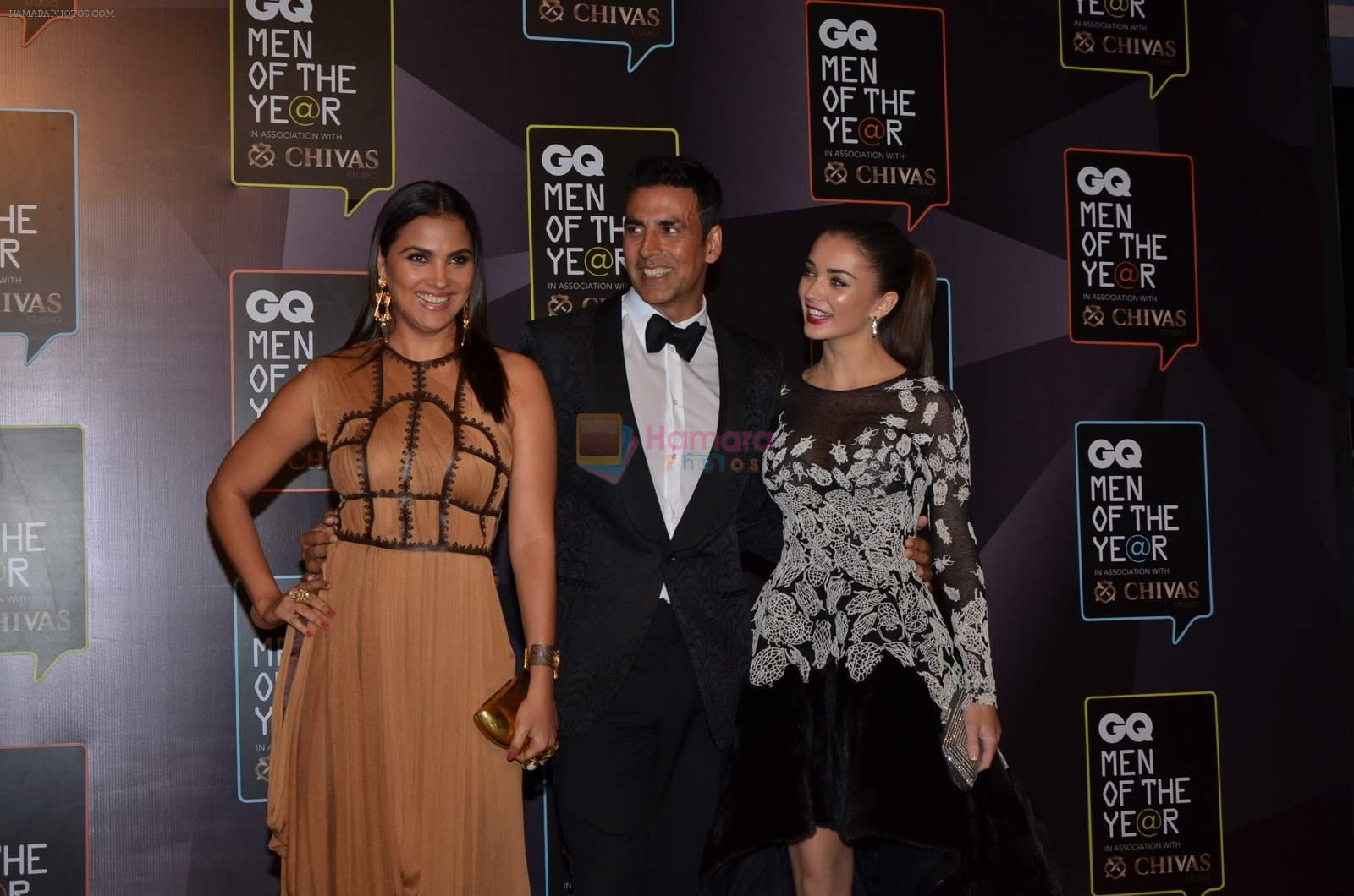 Lara Dutta, Akshay Kumar, Amy Jackson at GQ men of the year 2015 on 26th Sept 2015,1