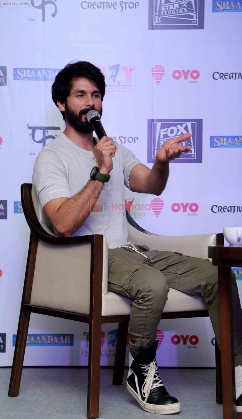 Shahid Kapoor at Delhi for promotions of Shaandaar on 15th Oct 2015