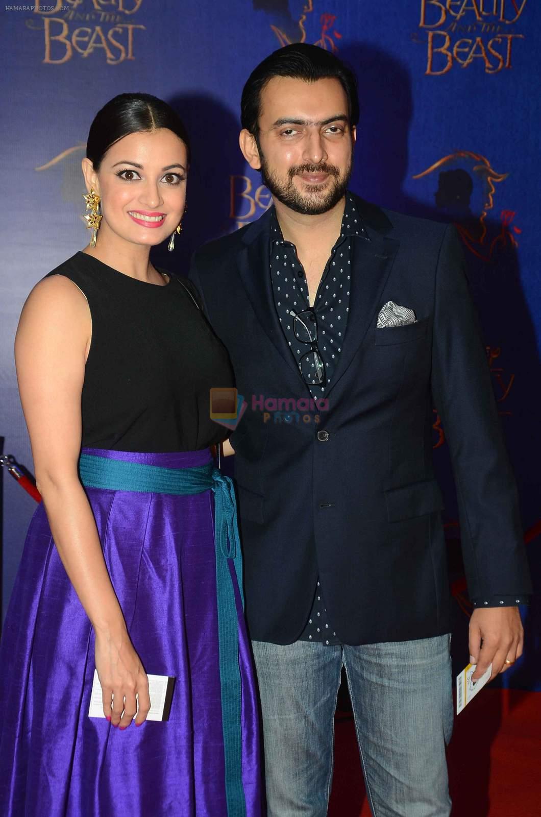 Dia Mirza, Sahil Sangha at Beauty and the Beast red carpet in Mumbai on 21st Oct 2015