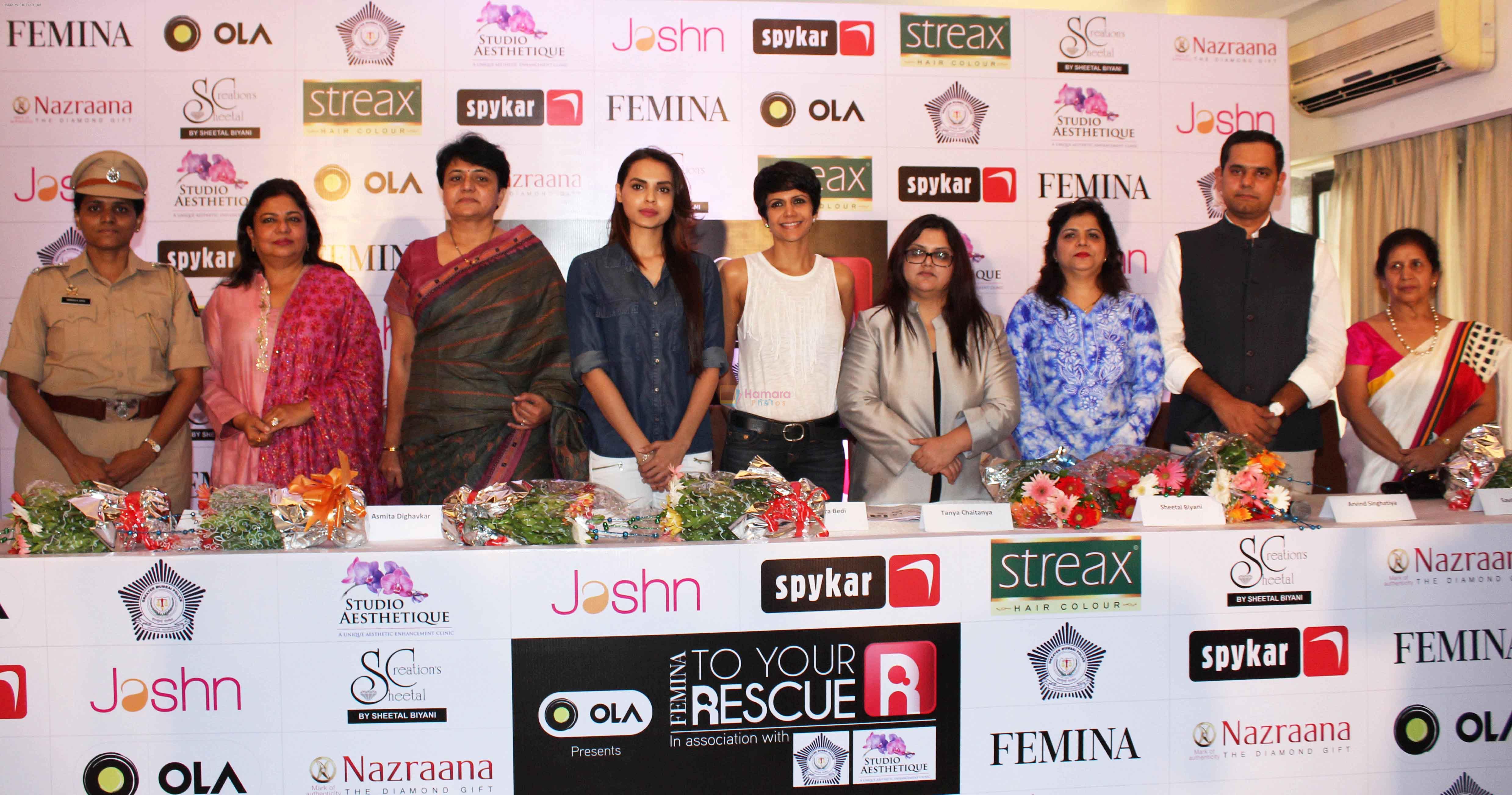 High profile dignitaries at the launch of _Femina To Your Rescue_ app at Police Gymkhana, Mumbai