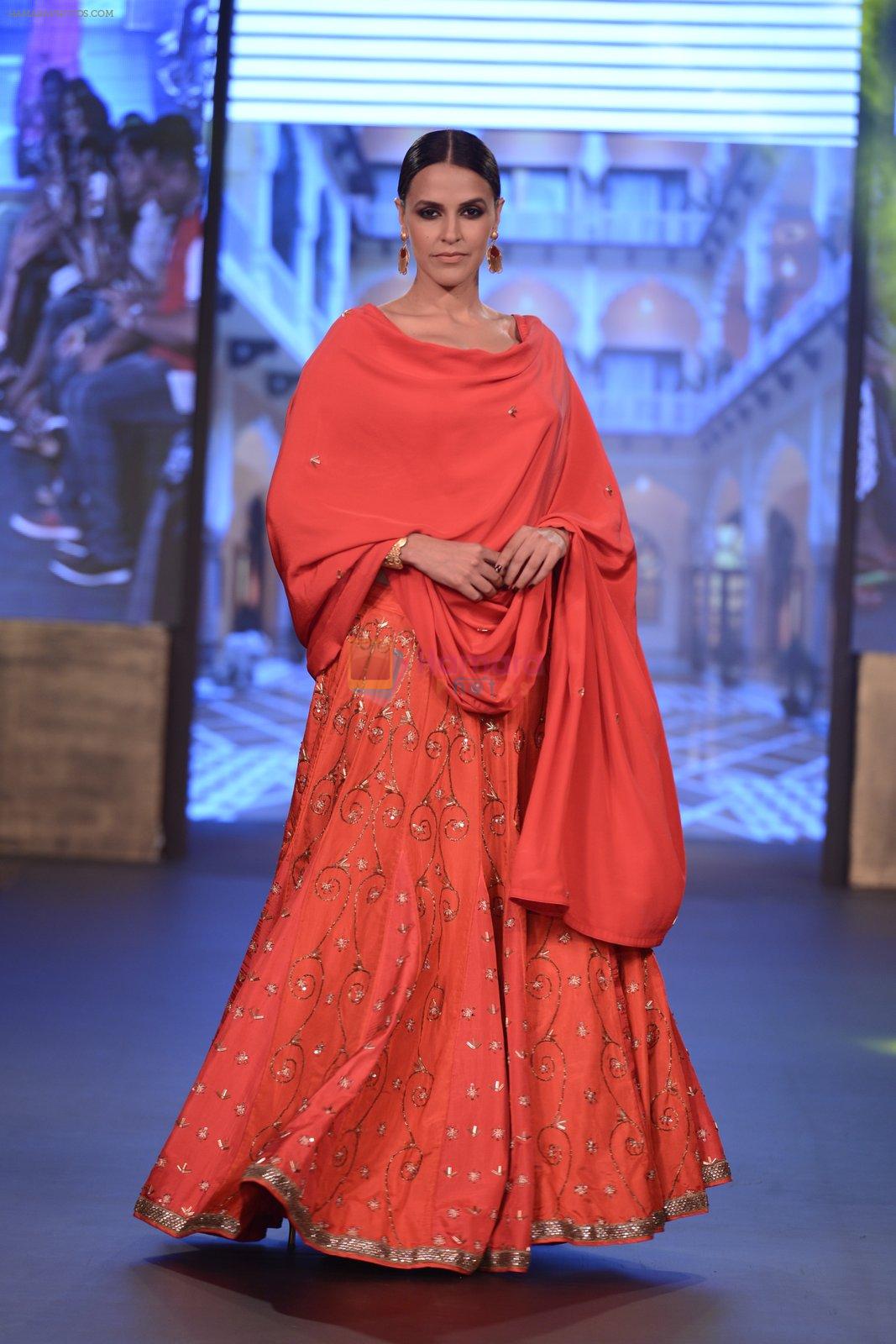 Neha Dhupia walk the ramp for Sangeeta Sharma Show on day 2 of Gionee India Beach Fashion Week on 30th Oct 2015