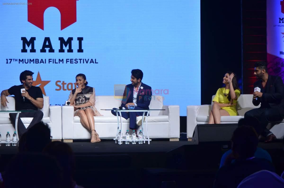 Parineeti Chopra, Arjun Kapoor, Aditya Roy Kapur, Alia Bhatt, kriti Sanon,Ayushman Khurana on day 3 of MAMI Film Festival on 31st Oct 2015