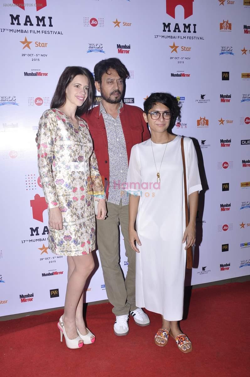 Irrfan Khan, Kalki Koechlin, Kiran Rao on day 3 of MAMI Film Festival on 31st Oct 2015