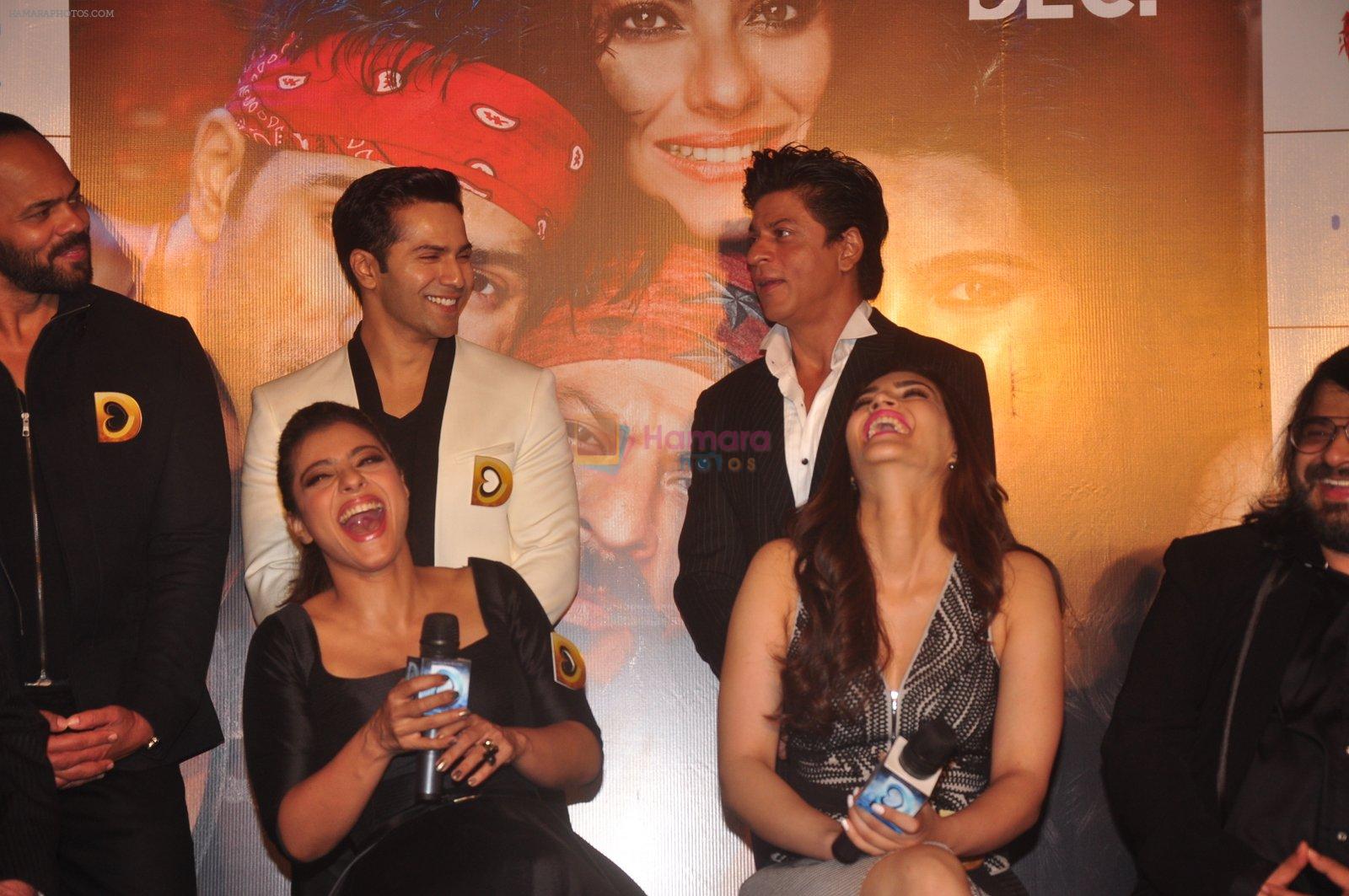 Shahrukh Khan, Kajol, Varun Dhawan, Kriti Sanon at Dilwale Trailor launch on 9th Nov 2015