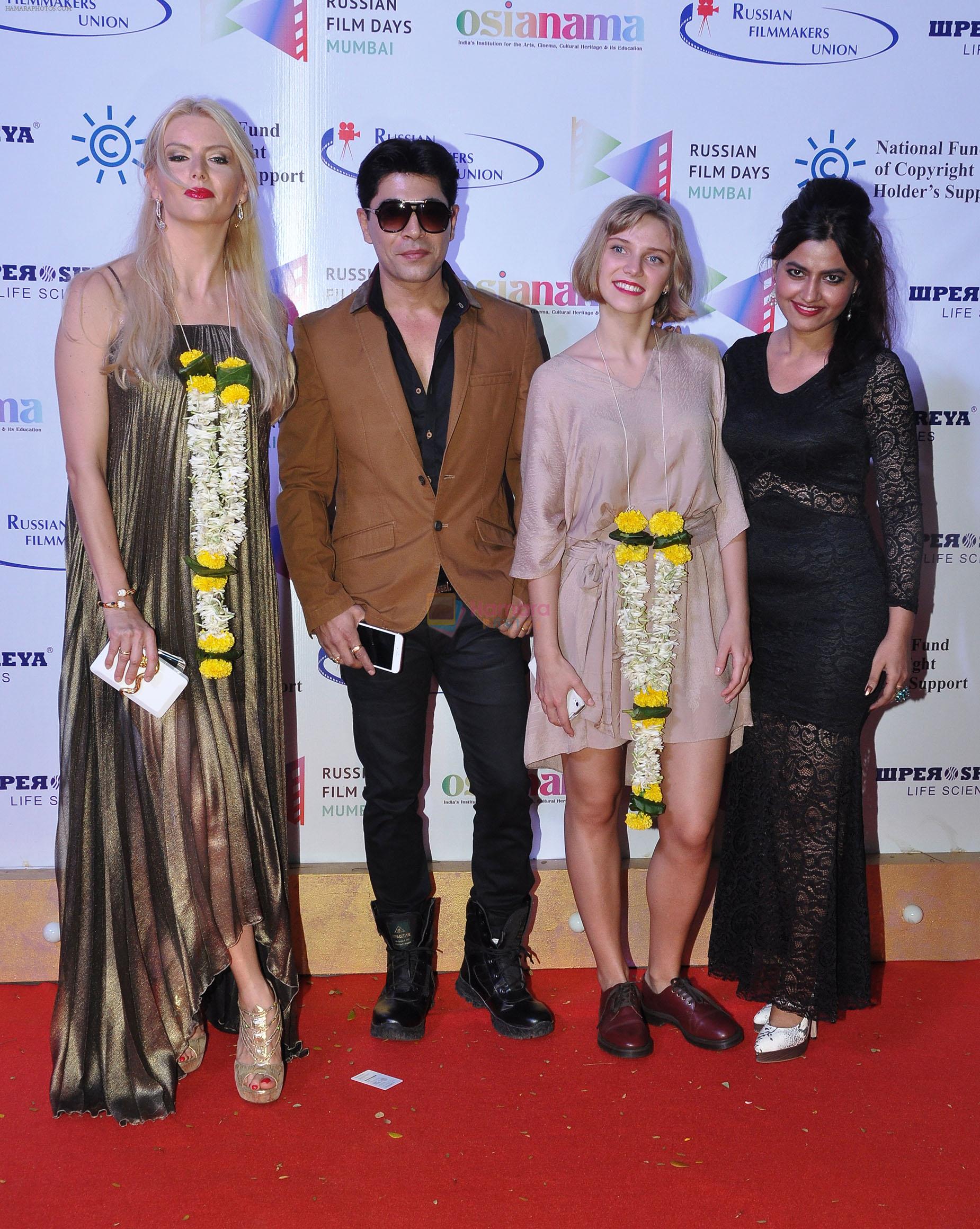 Anna Churina, Dillzan Wadia, Arina Borisova and Lezlie Tripathi at the Russian Film Days inauguration at Osianama in Liberty Cinema