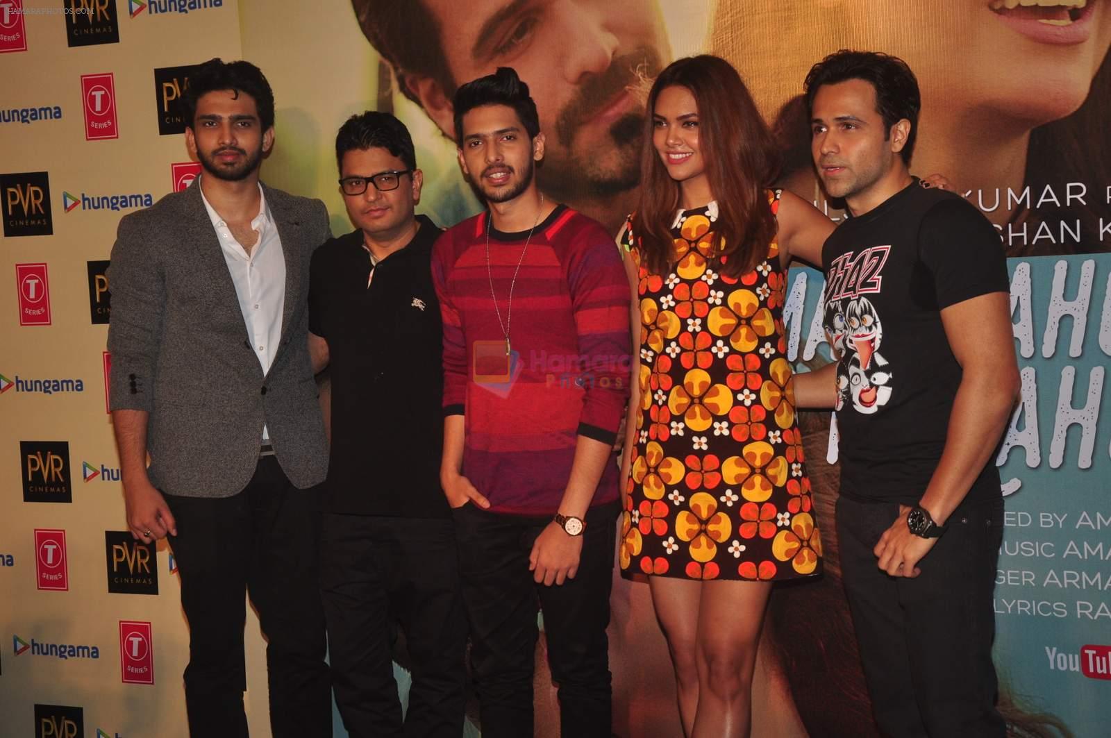 Amaal Mallik, Bhushan Kumar, Armaan Malik, Esha Gupta, Emraan Hashmi at Main Rahoon Ya Na Rahoon movie launch on 26th Nov 2015
