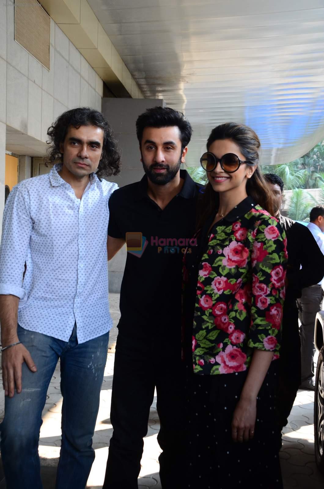 Ranbir Kapoor, Deepika Padukone and Imtiaz Ali at Tamasha screening for critics on 27th Nov 2015