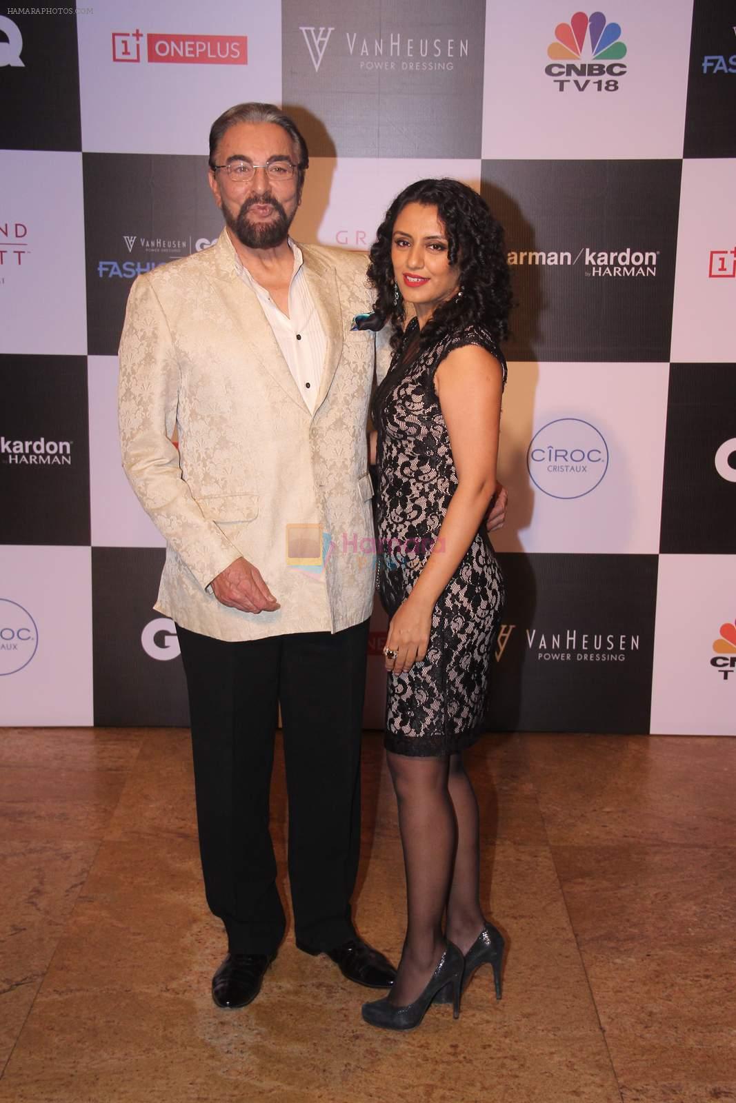Kabir Bedi, Parveen Dusanj at GQ Fashion Nights Red Carpet on 1st Dec 2015