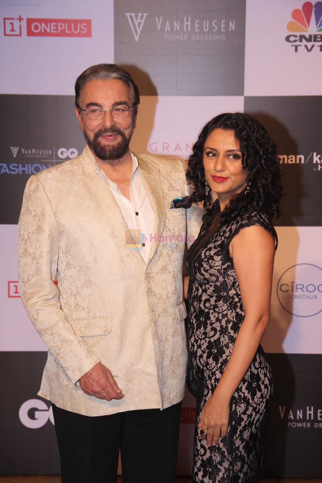 Kabir Bedi, Parveen Dusanj at GQ Fashion Nights Red Carpet on 1st Dec 2015