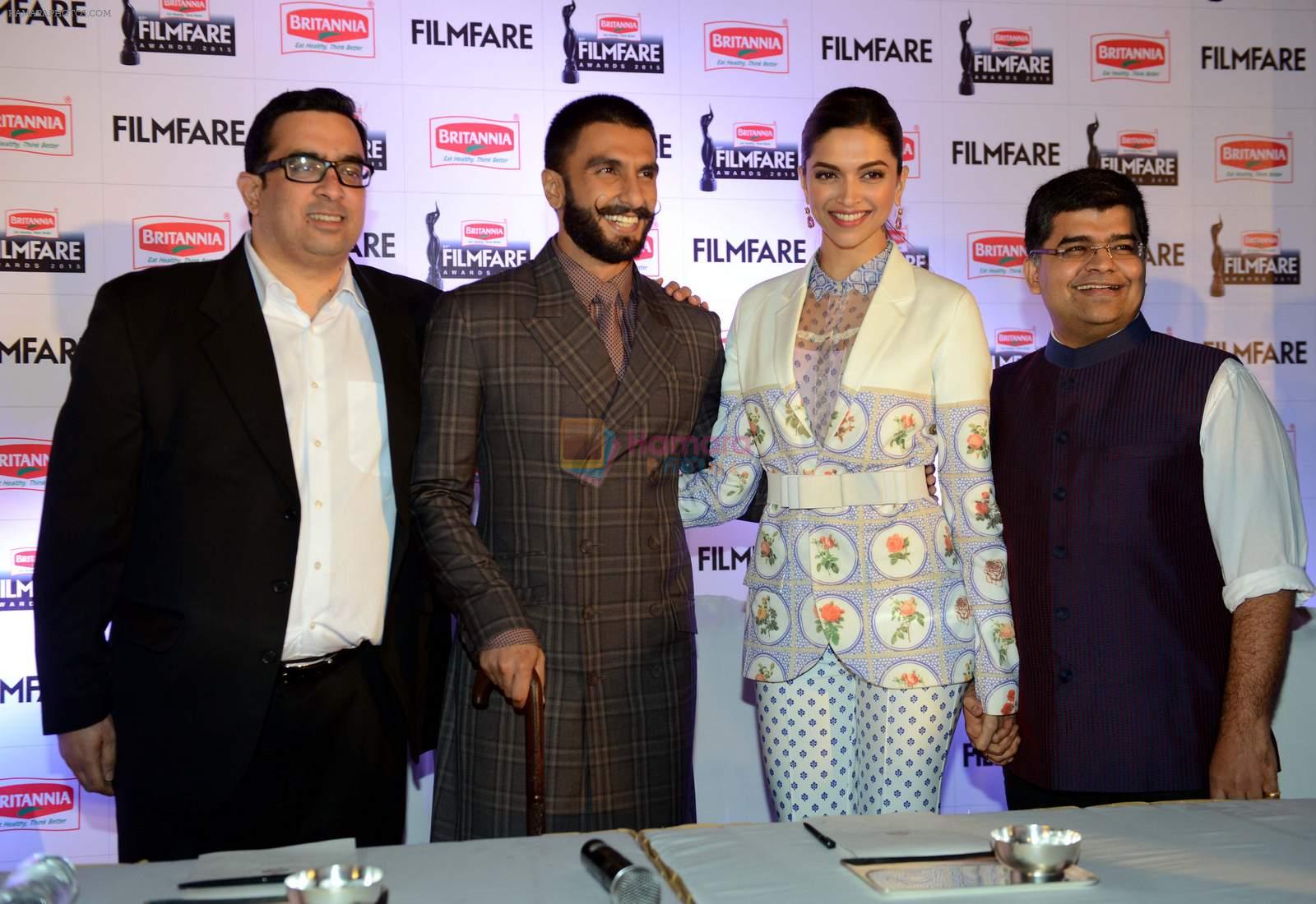 Deepika Padukone and Ranveer Singh at Filmfare Awards press meet on 12th Dec 2015