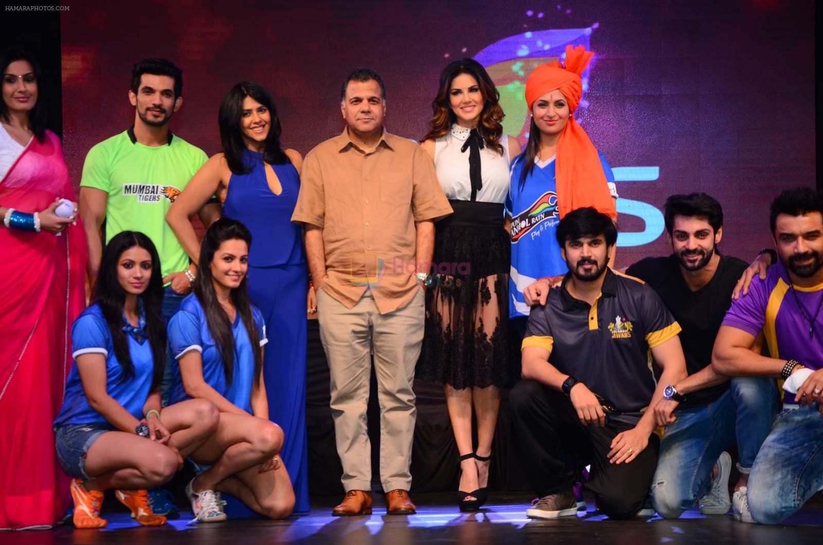 Sunny Leone and Ekta Kapoor at Colors Box Cricket League launch on 16th Dec 2015