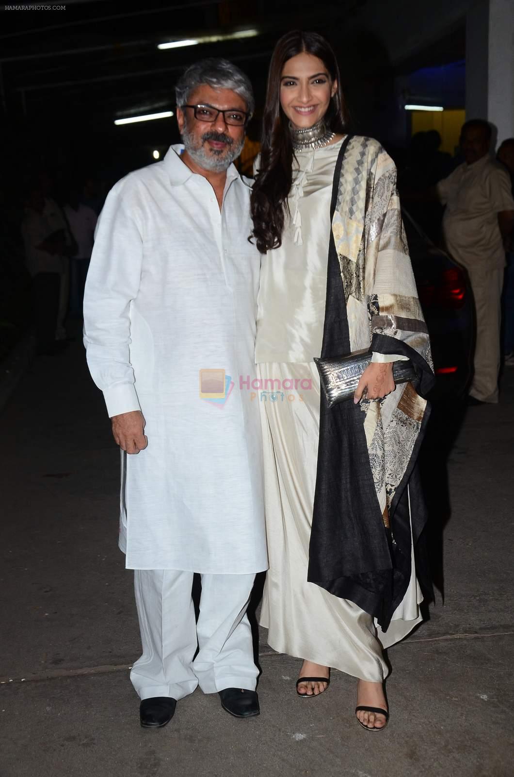 Sonam Kapoor, Sanjay Leela Bhansali at Bajirao Mastani screening in Sunny Super Sound on 17th Dec 2015