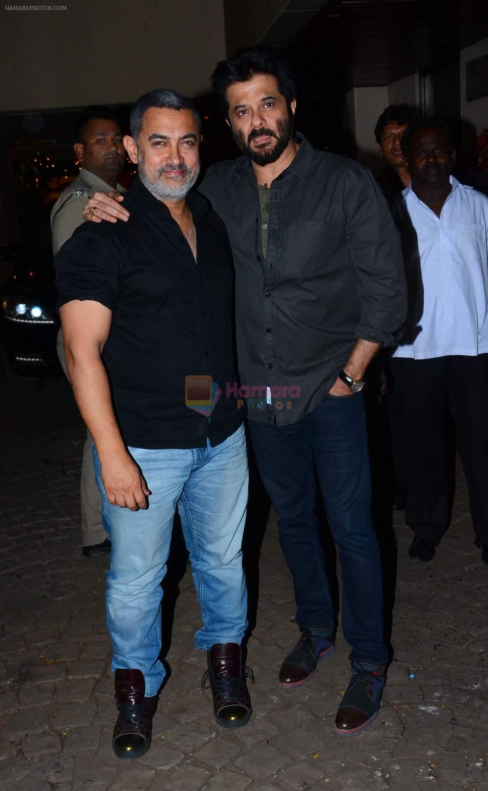 Aamir Khan, Anil Kapoor at Anil kapoor's bday bash on 23rd Dec 2015