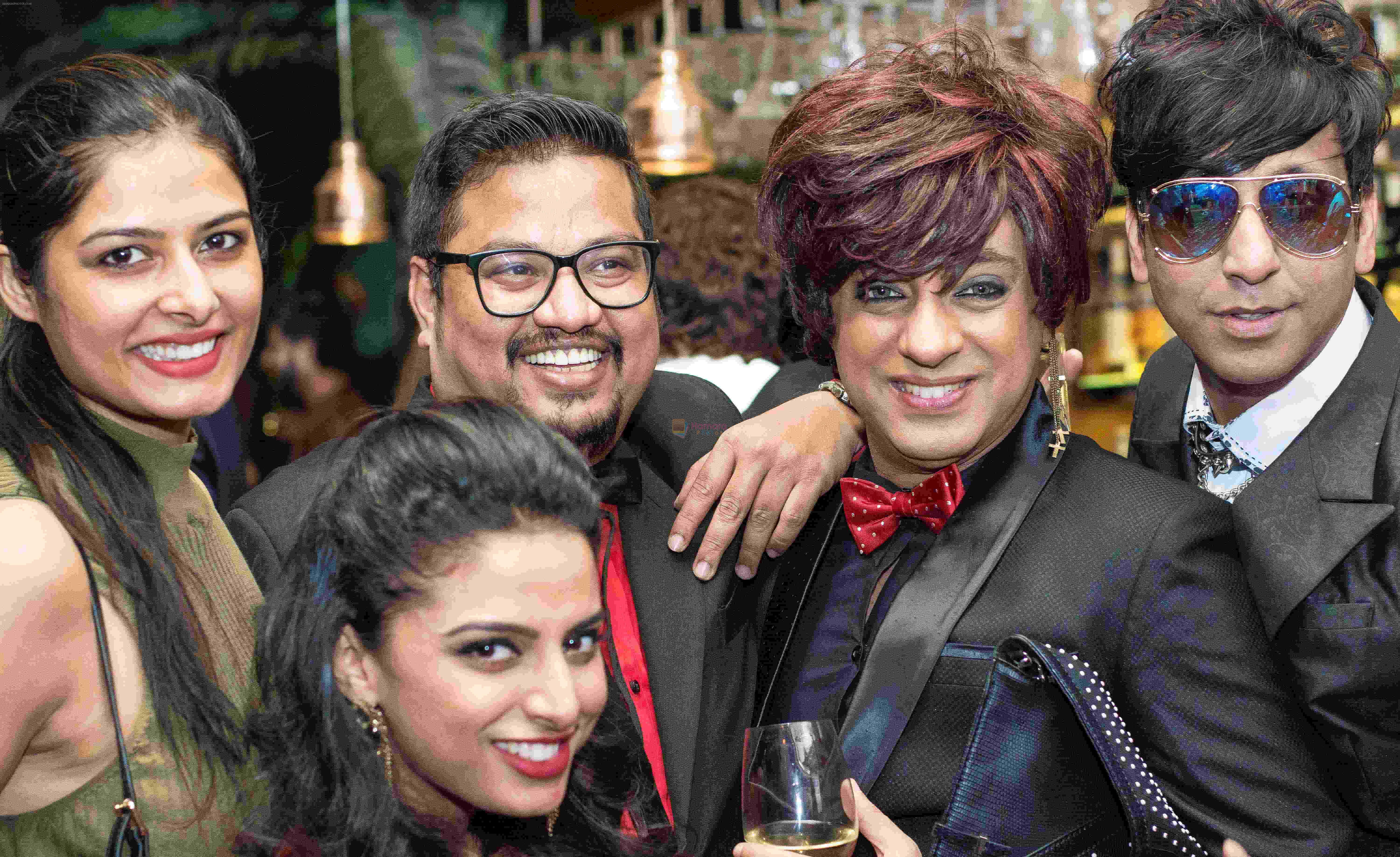 Priyanka Shah, Rohit Verma & Rehan Shah in a selfie mode with Fashion Director Shakir Shaikh's Theme Based Festive Party at Opa! Bar Cafe