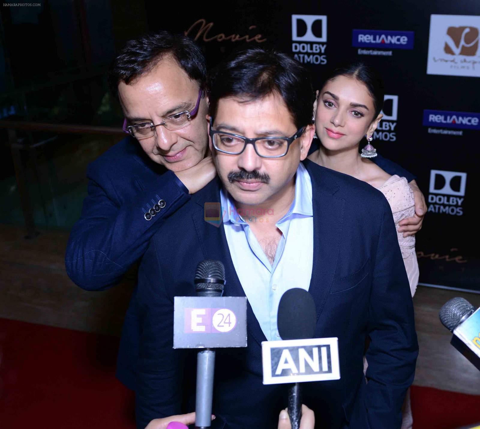 Aditi Rao Hydari, Vidhu Vinod Chopra, Bejoy Nambia at Wazir screening in Delhi on 5th Jan 2016