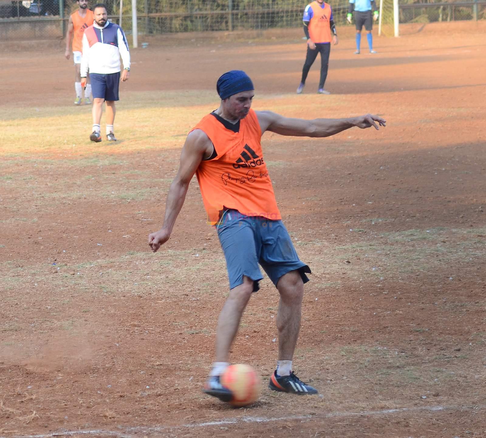 Dino Morea snapped at soccer practise on 10th Jan 2016