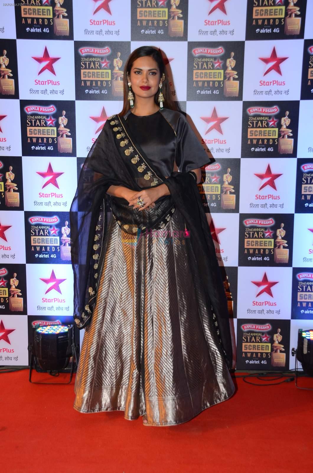 Esha Gupta at Star Screen Awards Red Carpet on 8th Jan 2016