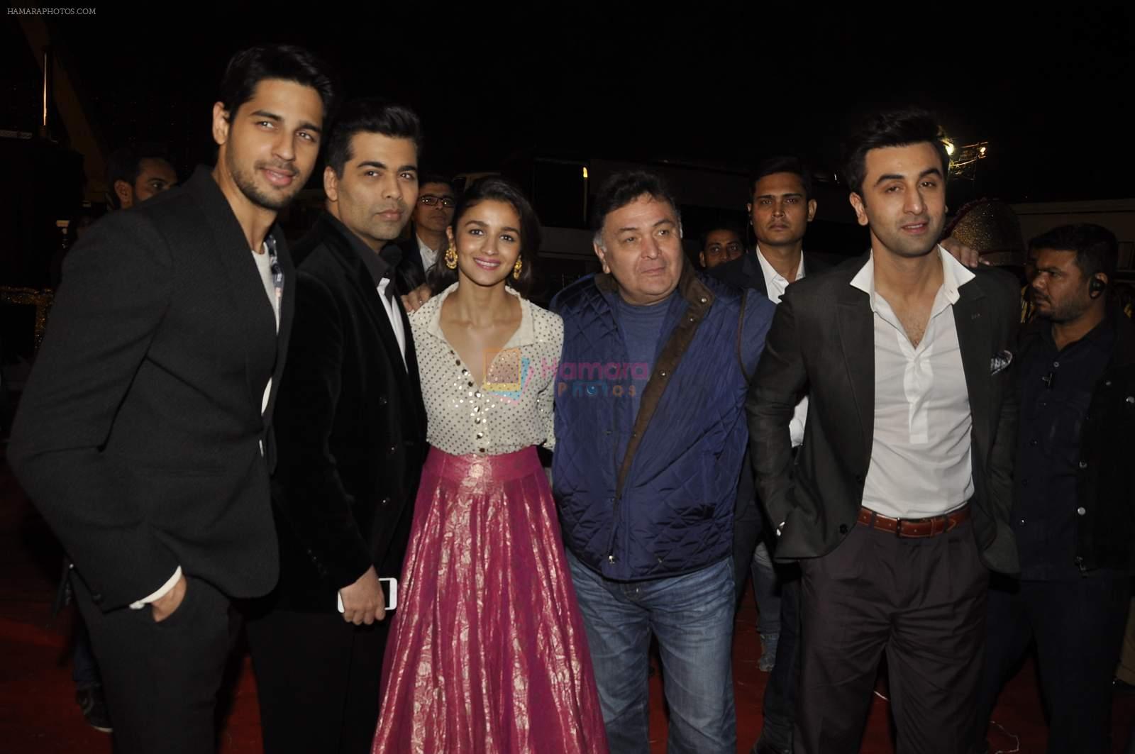 Sidharth Malhotra, Karan Johar, Ali Bhatt, Rishi Kapoor, Ranbir Kapoor at Umang police show on 19th Jan 2016