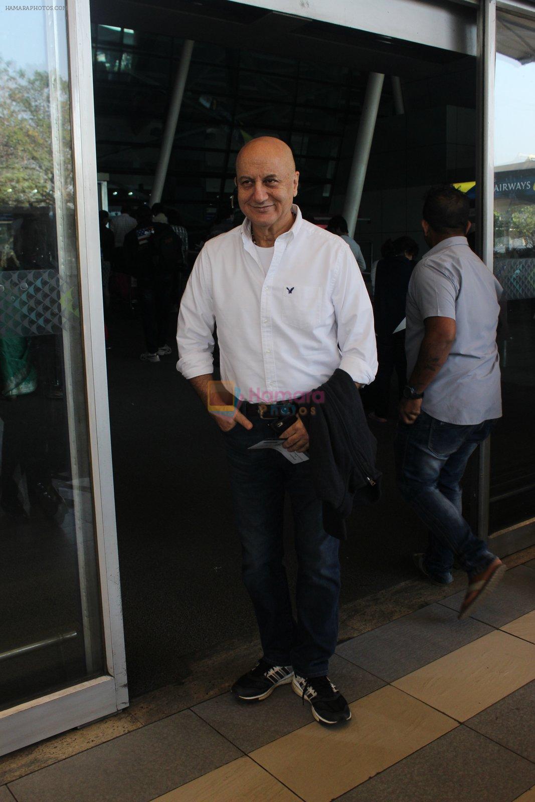 Anupam Kher snapped at airport on 1st Feb 2016