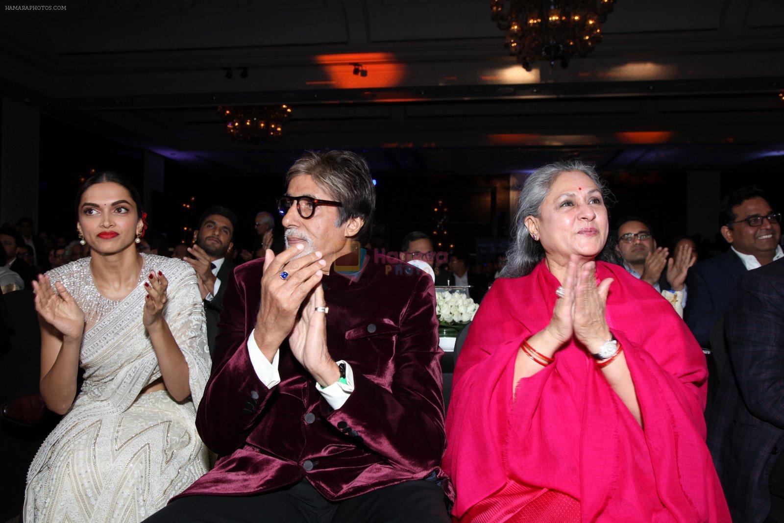 Deepika Padukone, Amitabh Bachchan, Jaya Bachchan at NDTV Indian of the year on 5th Feb 2016