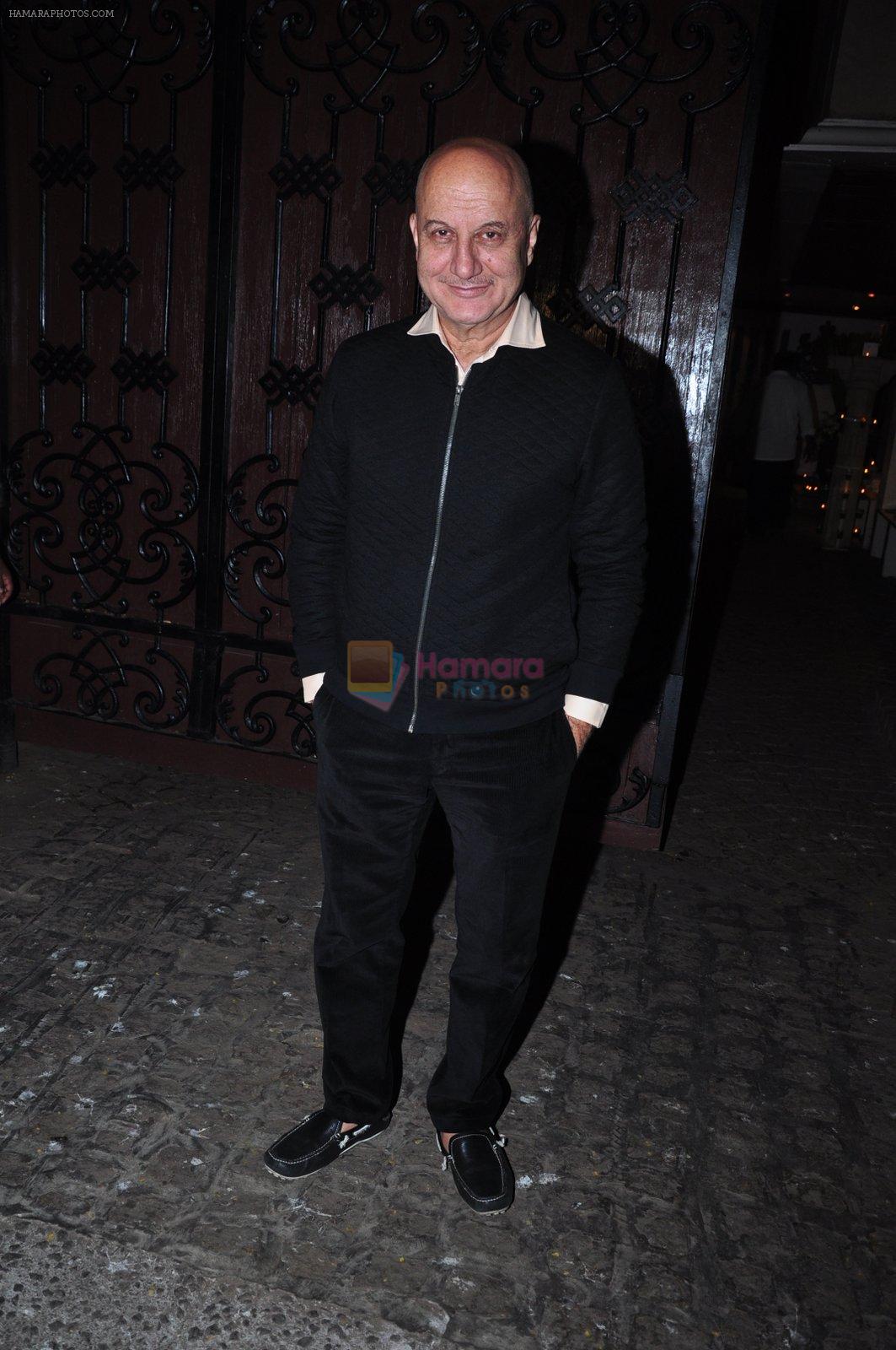 Anupam Kher at Anil Kapoor's party for the cast of 24 at his bunglow on 9th Feb 2016