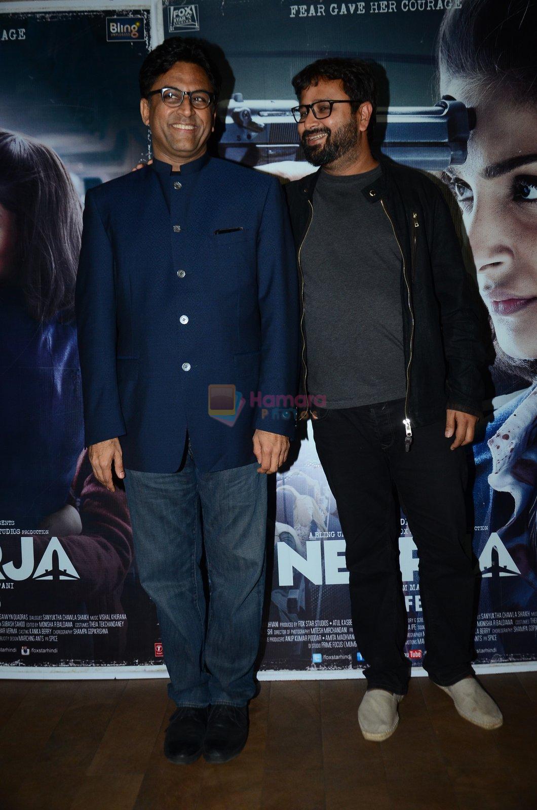 Nikhil Advani, Ram Madhvani at Neerja Screening in Mumbai on 12th Feb 2016