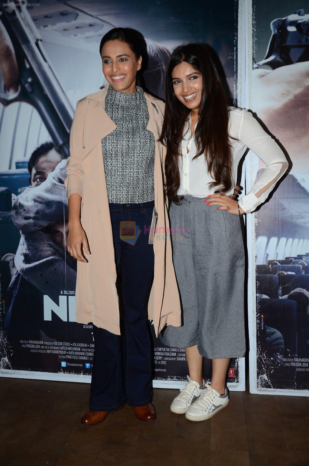 Bhumi Pednekar, Swara Bhaskar at Neerja Screening in Mumbai on 12th Feb 2016
