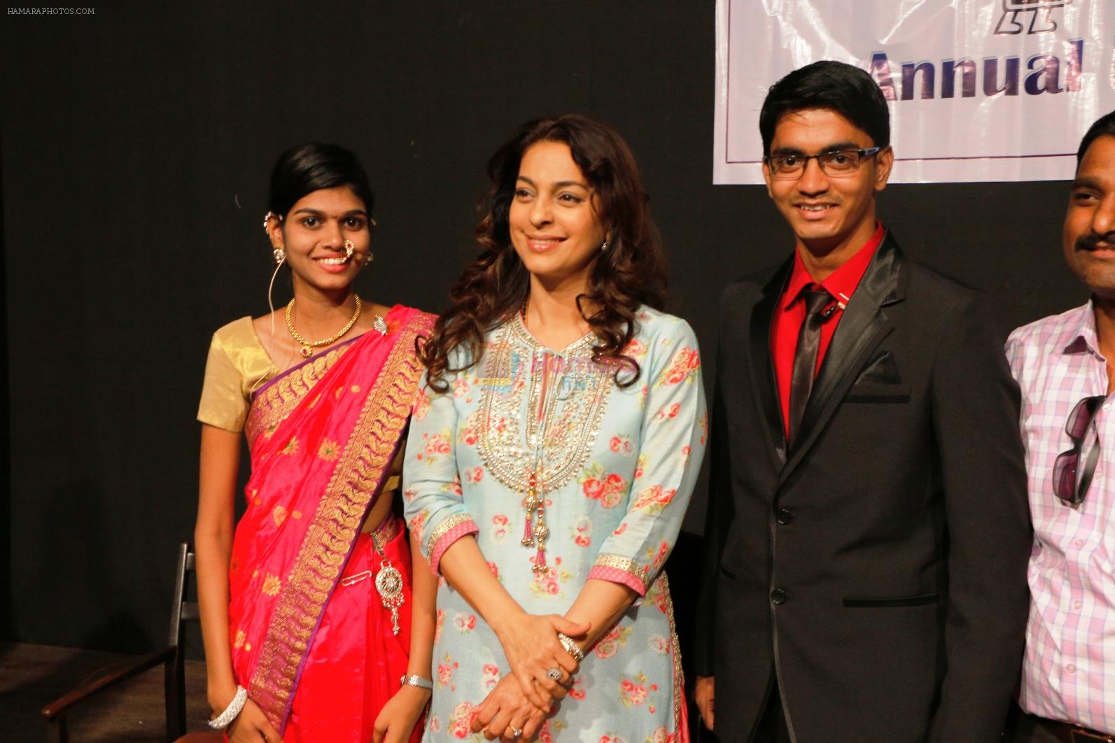 Juhi Chawla at the Marathi Sahitya Sangh to watch a cultural programme put up by children of various schools on 14th Feb 2016