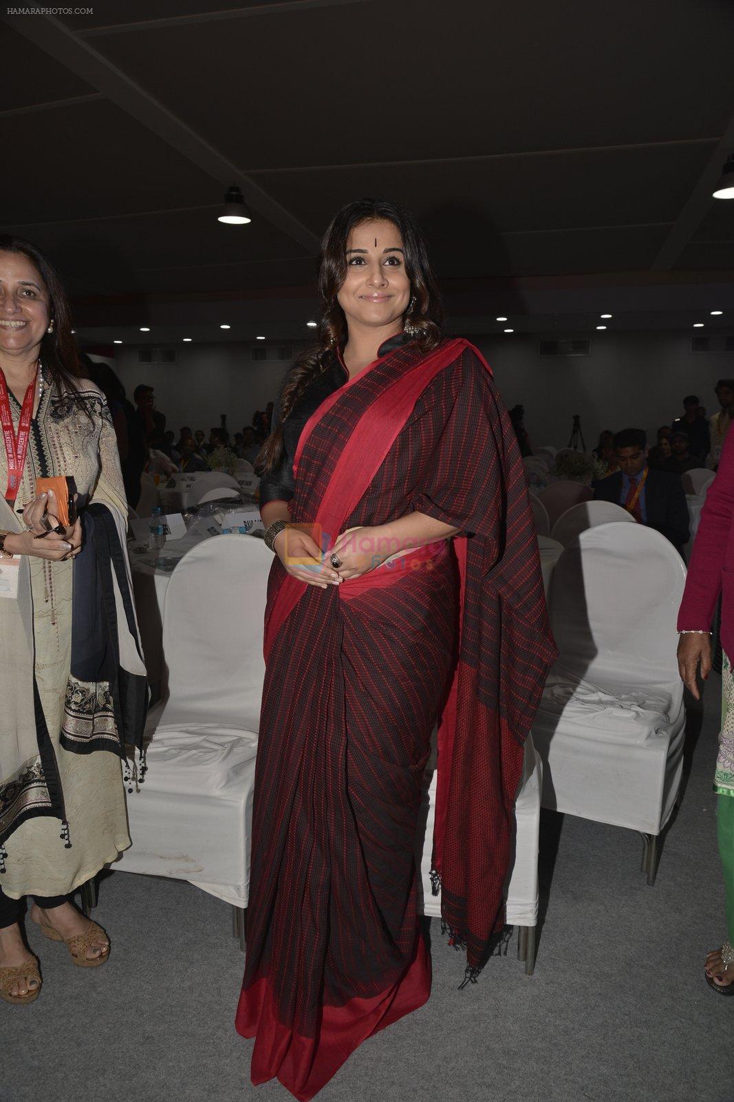 Vidya Balan as a speaker on discussion on Sarees at make in India on 15th Feb 2016