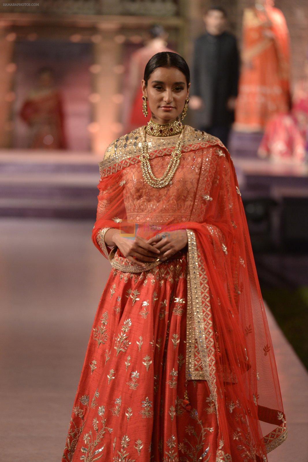 Model walk the ramp for Anita Dongre Show at Make in India show at Prince of Wales Musuem with latest Bridal Couture in Mumbai on 17th Feb 2016