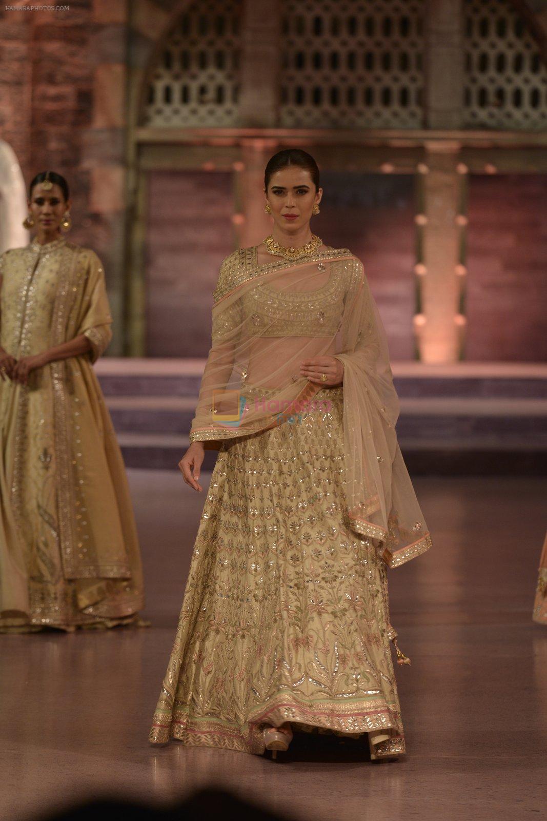 Model walk the ramp for Anita Dongre Show at Make in India show at Prince of Wales Musuem with latest Bridal Couture in Mumbai on 17th Feb 2016