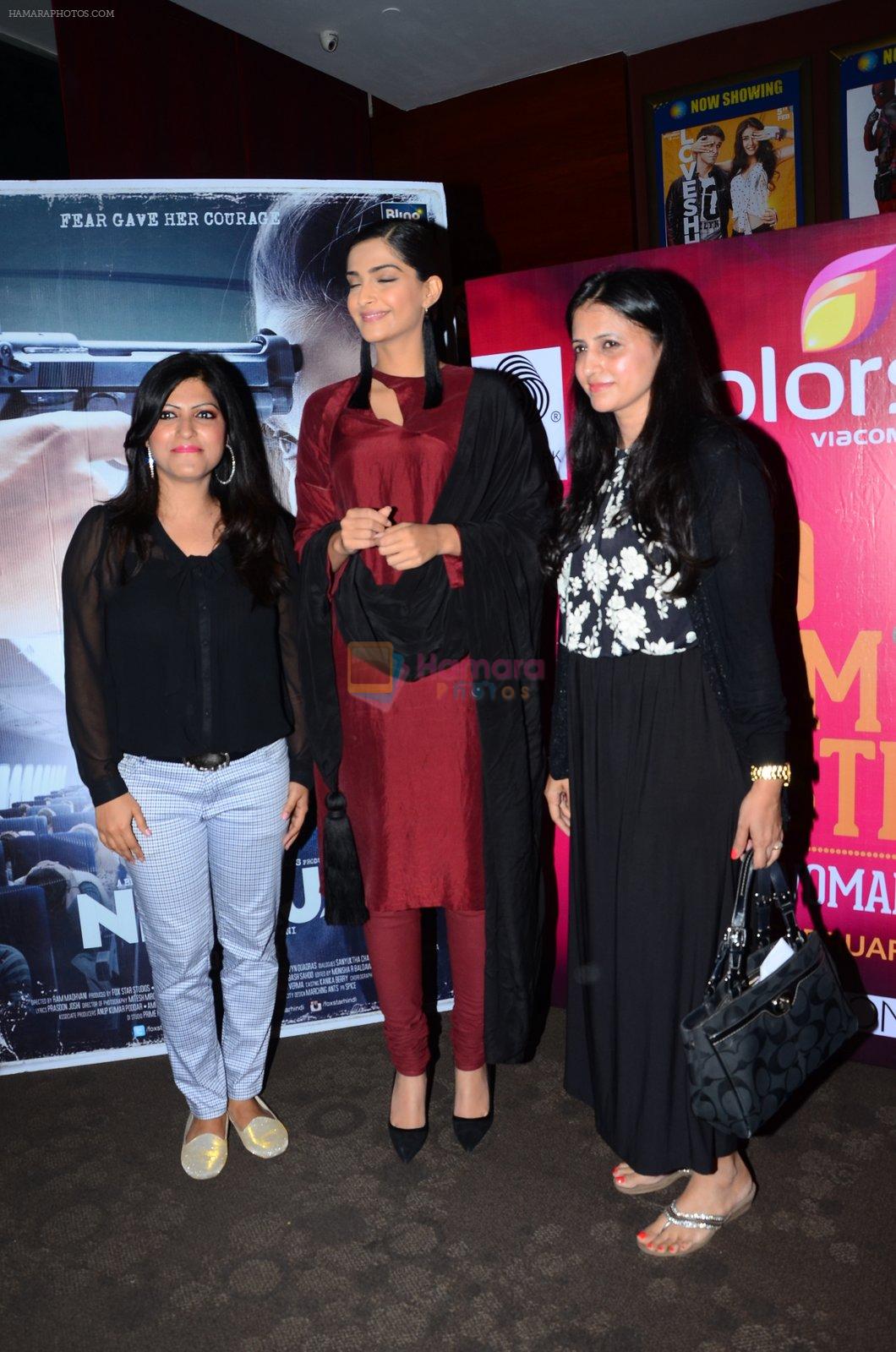 Sonam Kapoor at INOX for Neerja promotions in Mumbai on 19th Feb 2016