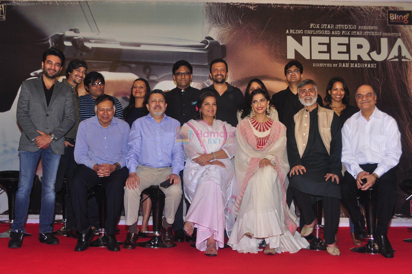Sonam Kapoor, Shabana Azmi, Atul Kasbekar, Ram Madhvani, Shekhar Ravjiani  promotes Neerja in Mumbai on 1st March 2016