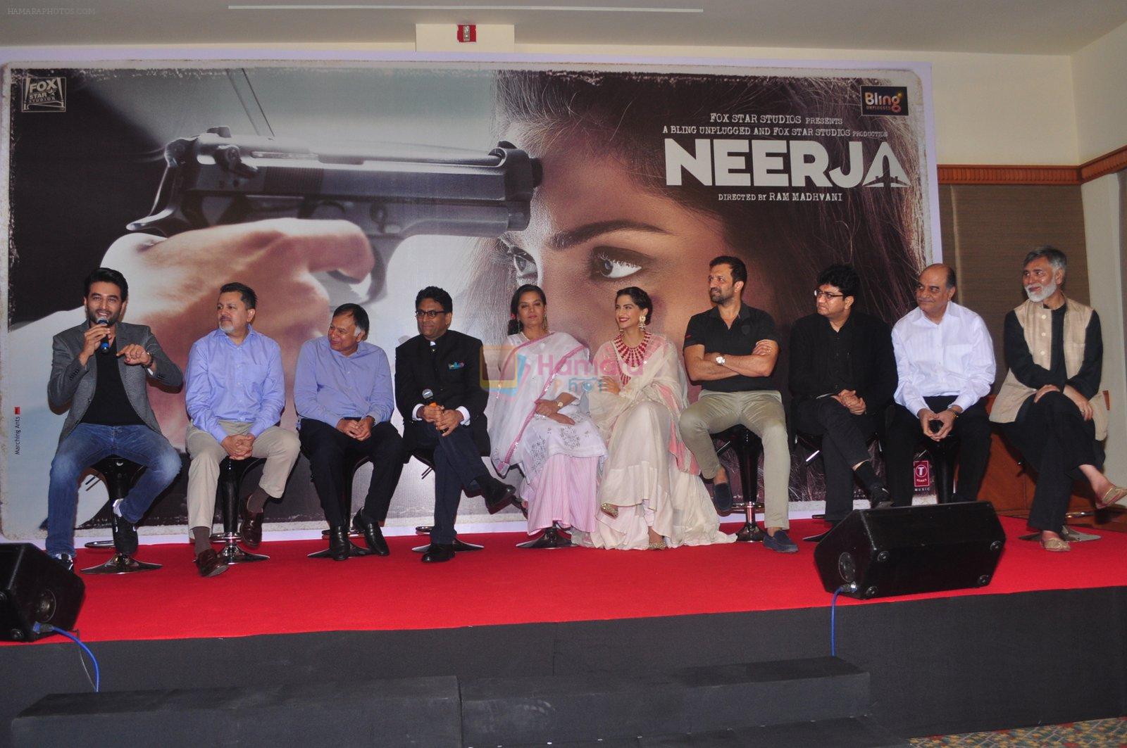 Sonam Kapoor, Shabana Azmi, Atul Kasbekar, Ram Madhvani, Shekhar Ravjiani  promotes Neerja in Mumbai on 1st March 2016